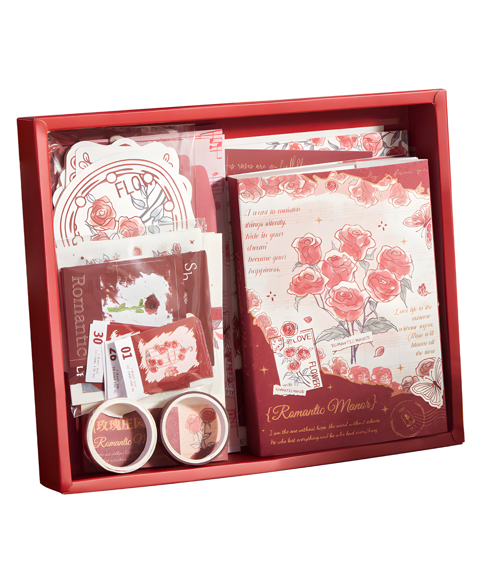 SCHOOLISH Vintage Style A6 Grid Notebook Set, Scrapbooking Kit with Washi Tape, Stickers, Papers, Photo Frames, DIY Journal Supplies for kids - PACK OF 1-picture-10