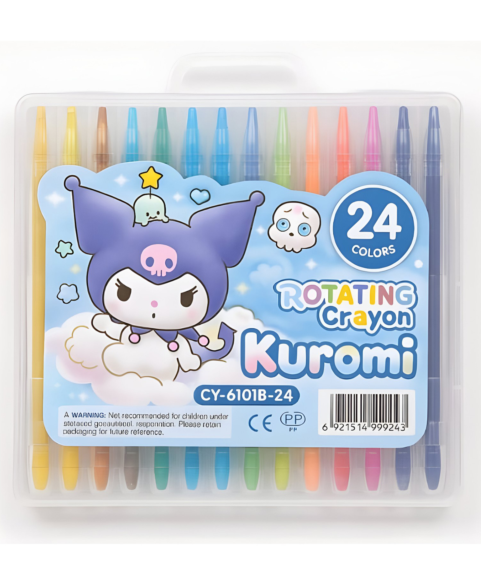 Schoolish Kuromi Coloring Kit Twistable 24 Shades Rolling Crayons Pen for Drawing - Crayon Colour Set for Kids- Pack of 1- Color May Vary-picture-15