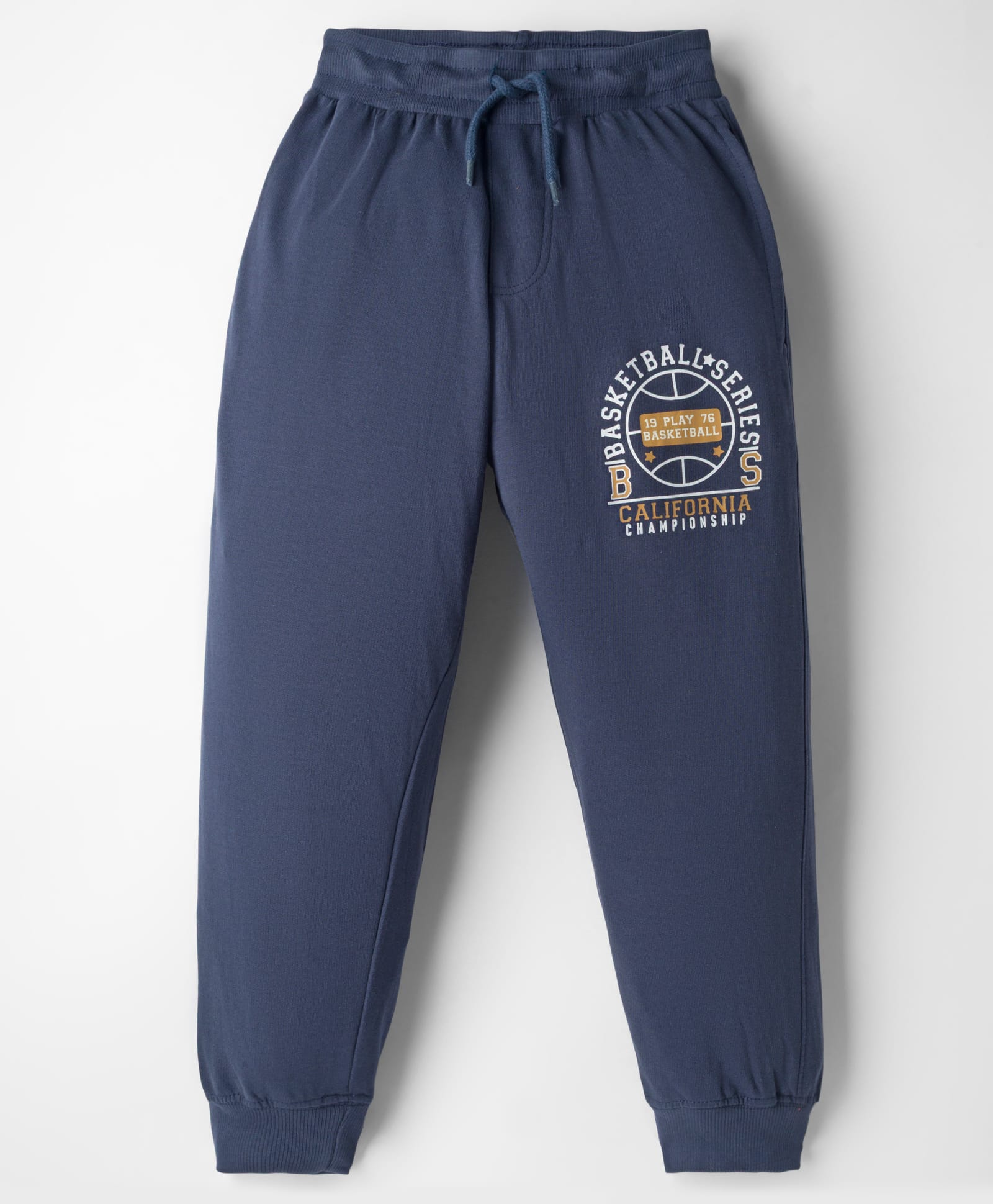 Taeko Looper Knit Full Length Lounge Pant with Basketball Print - Navy Blue-picture-19