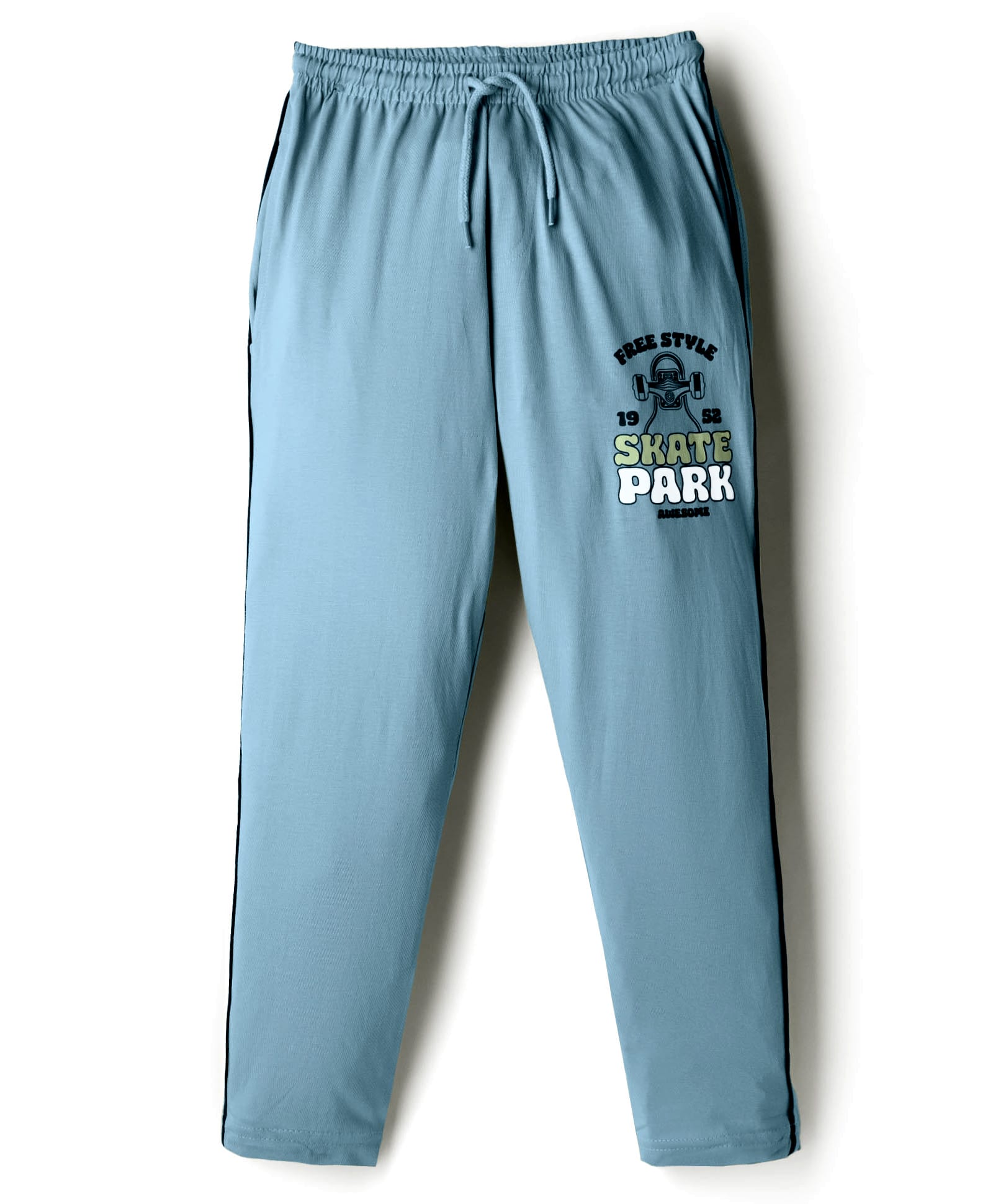 Taeko Looper Knit Full Length Lounge Pant With Text Print - Light Blue-picture-28