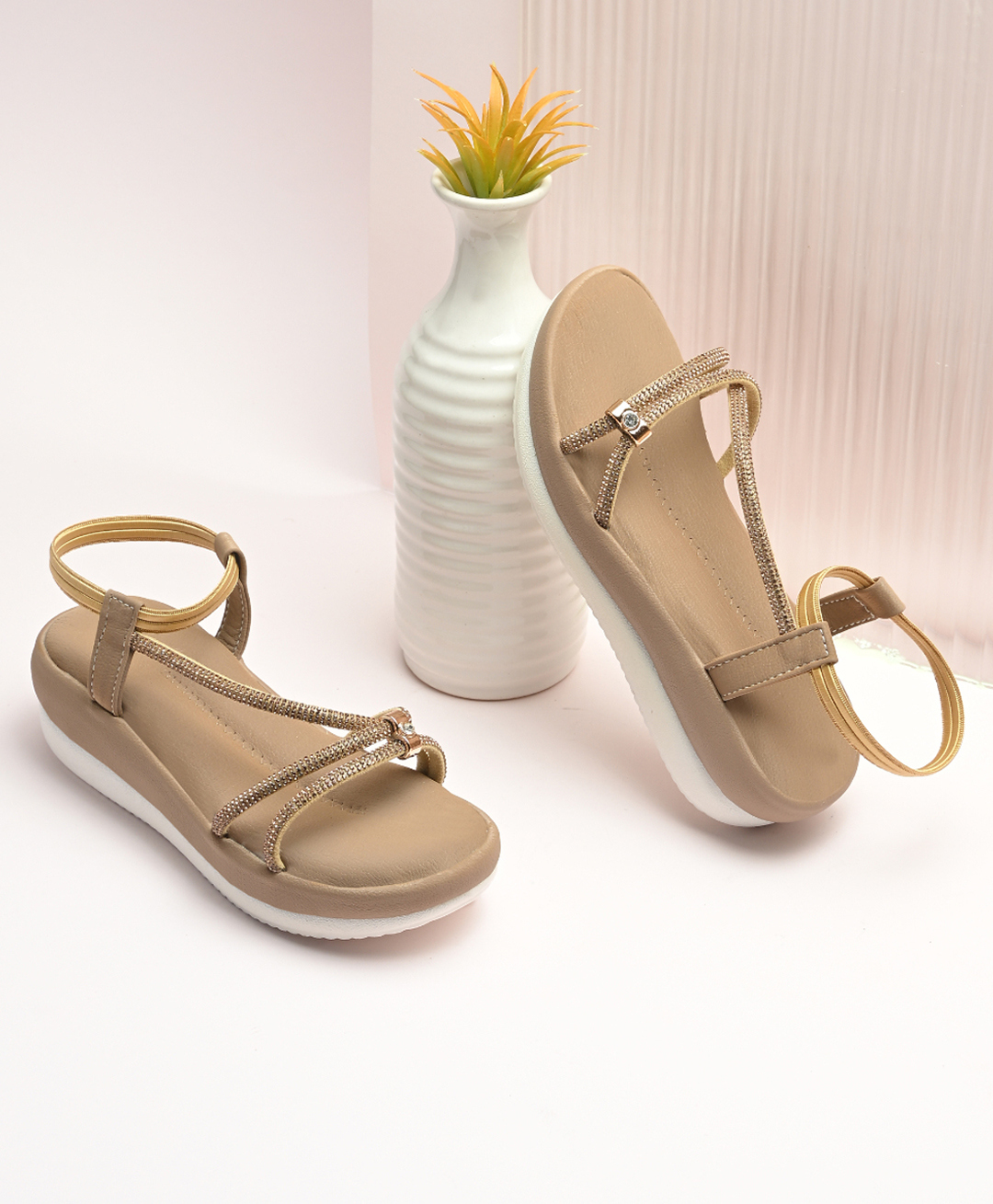 Stefens Stones Embellished Sandals - Beige-picture-27