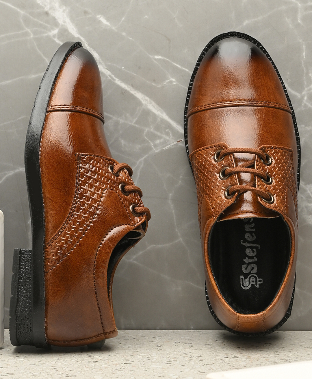 Stefens Self Designed Oxfords - Tan-image-35