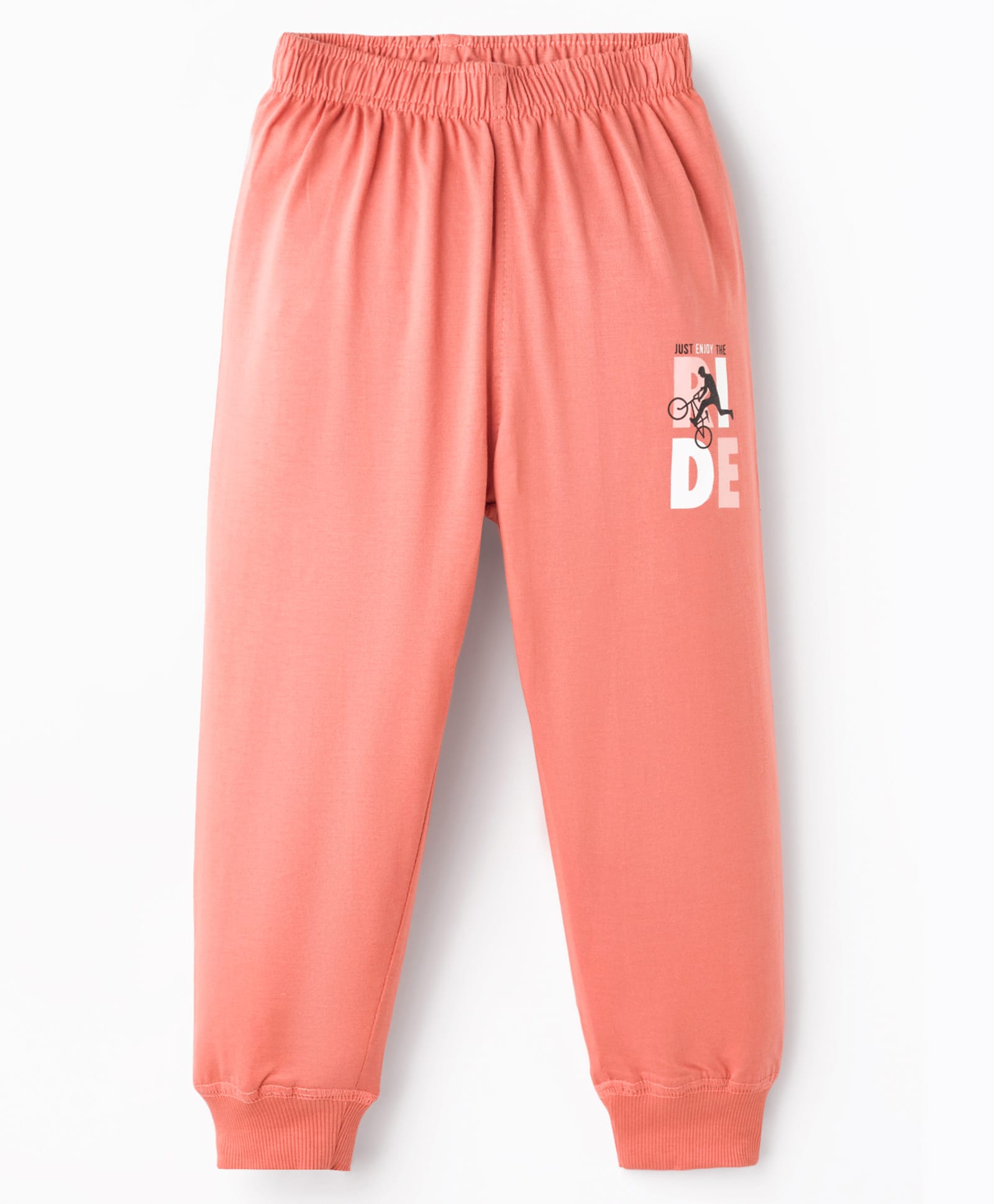Doreme Single Jersey Knit Full Length Lounge Pants with Text Print - Pink-picture-28