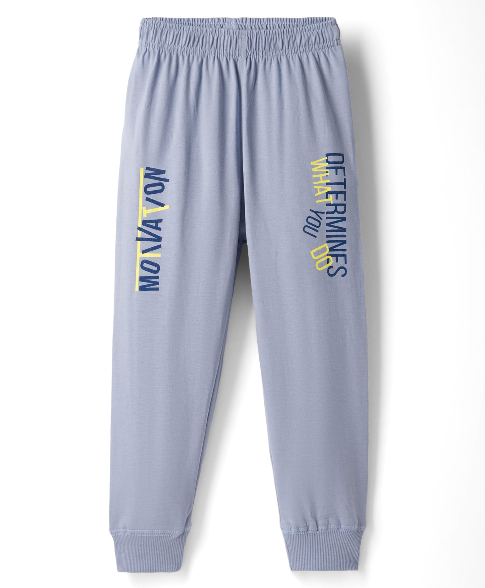 Doreme Single Jersey Knit Full Length Lounge Pants with Text Print - Light Blue-image-48