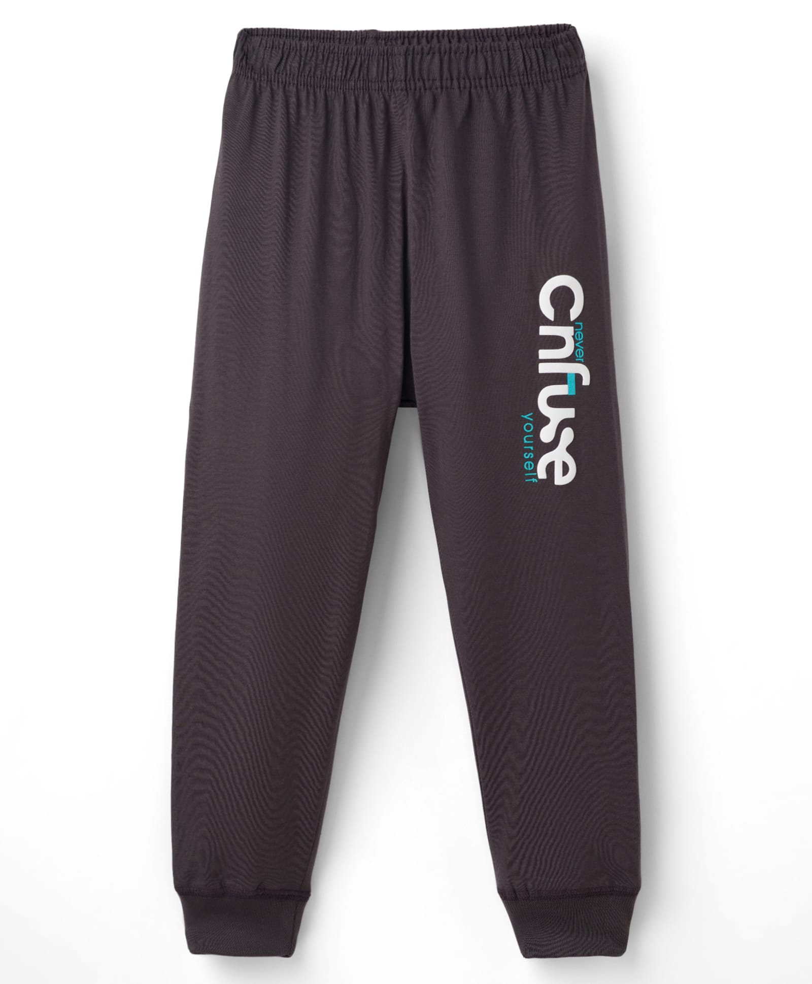 Doreme Single Jersey Knit Full Length Lounge Pants with Text Print - Dark Brown-image-33