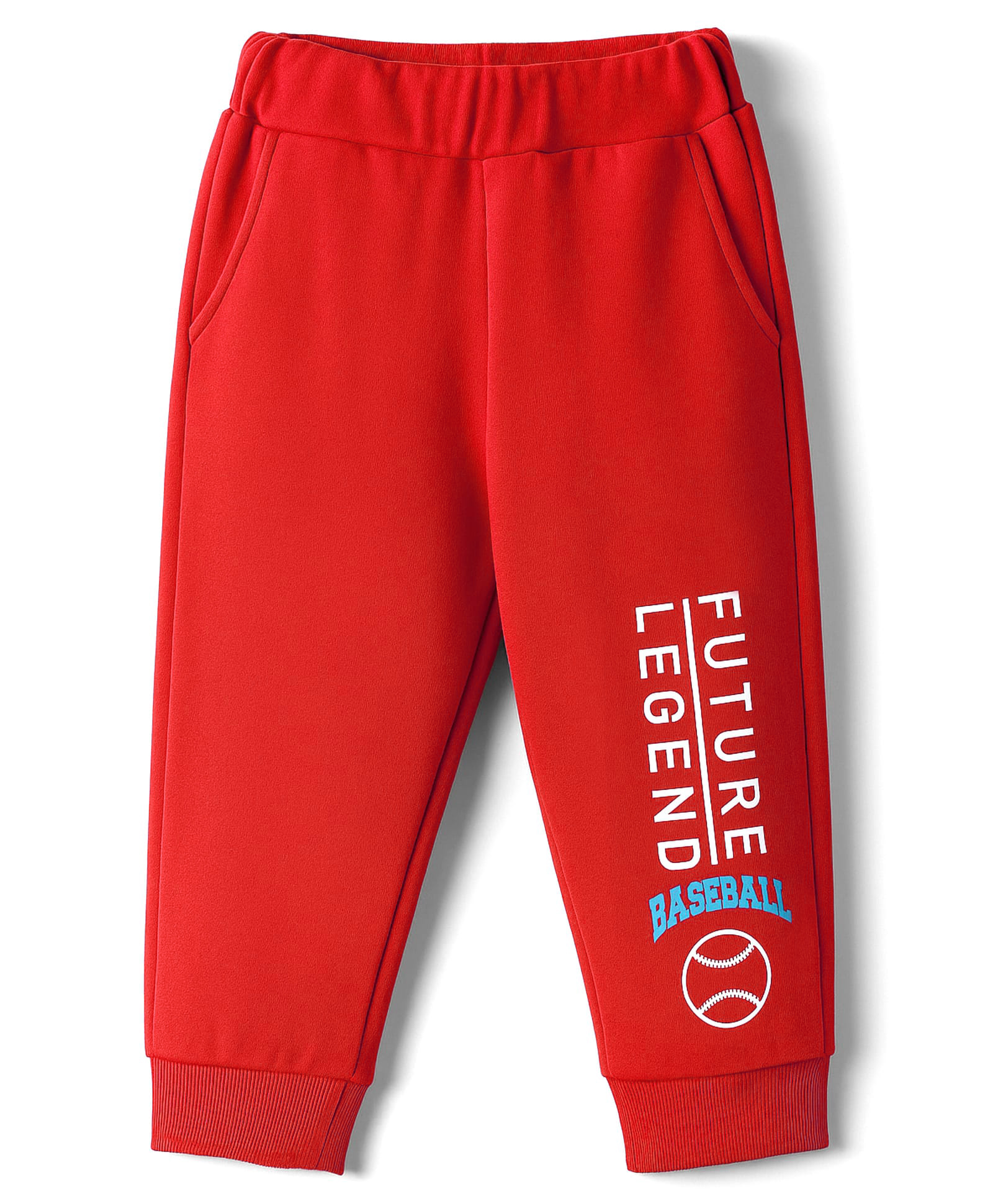 Zero Interlock Knit Full Length Lounge Pant With Text Print - Red-picture-15