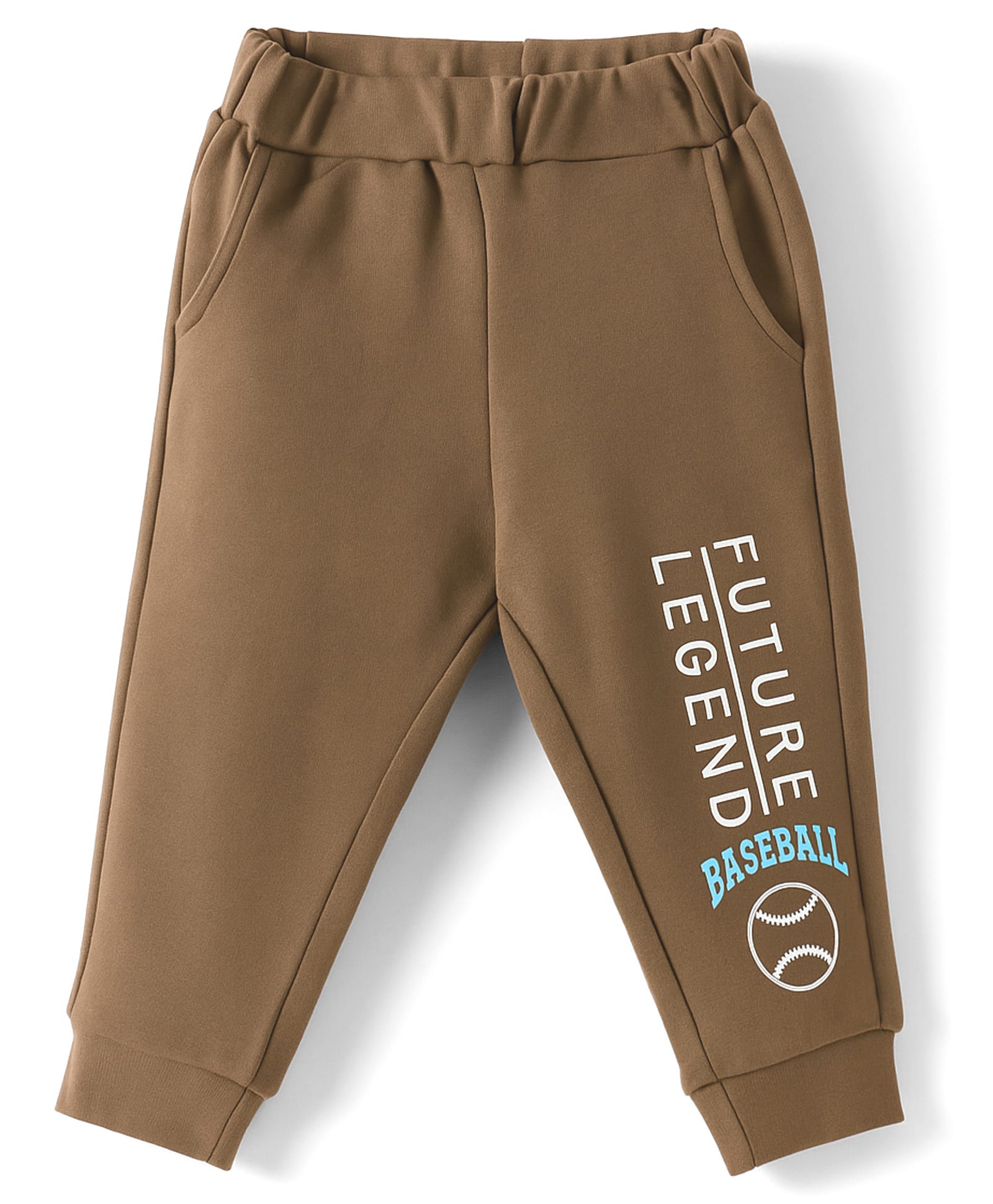 Zero Interlock Knit Full Length Lounge Pant With Text Print - Brown-image-25