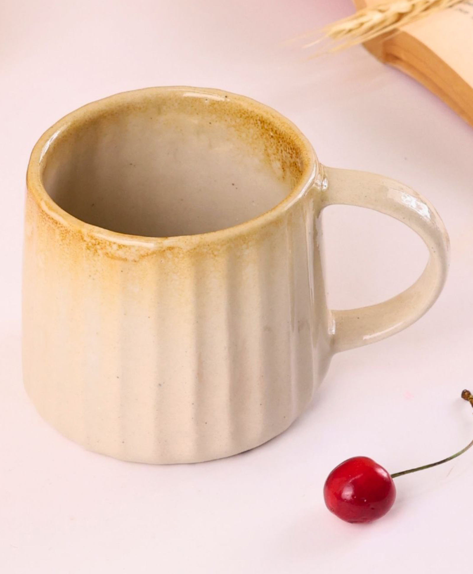 WEAVING HOMES Brown Ombre Mug With beautiful Cream Color Drinkware Mug 400 ml-image-18