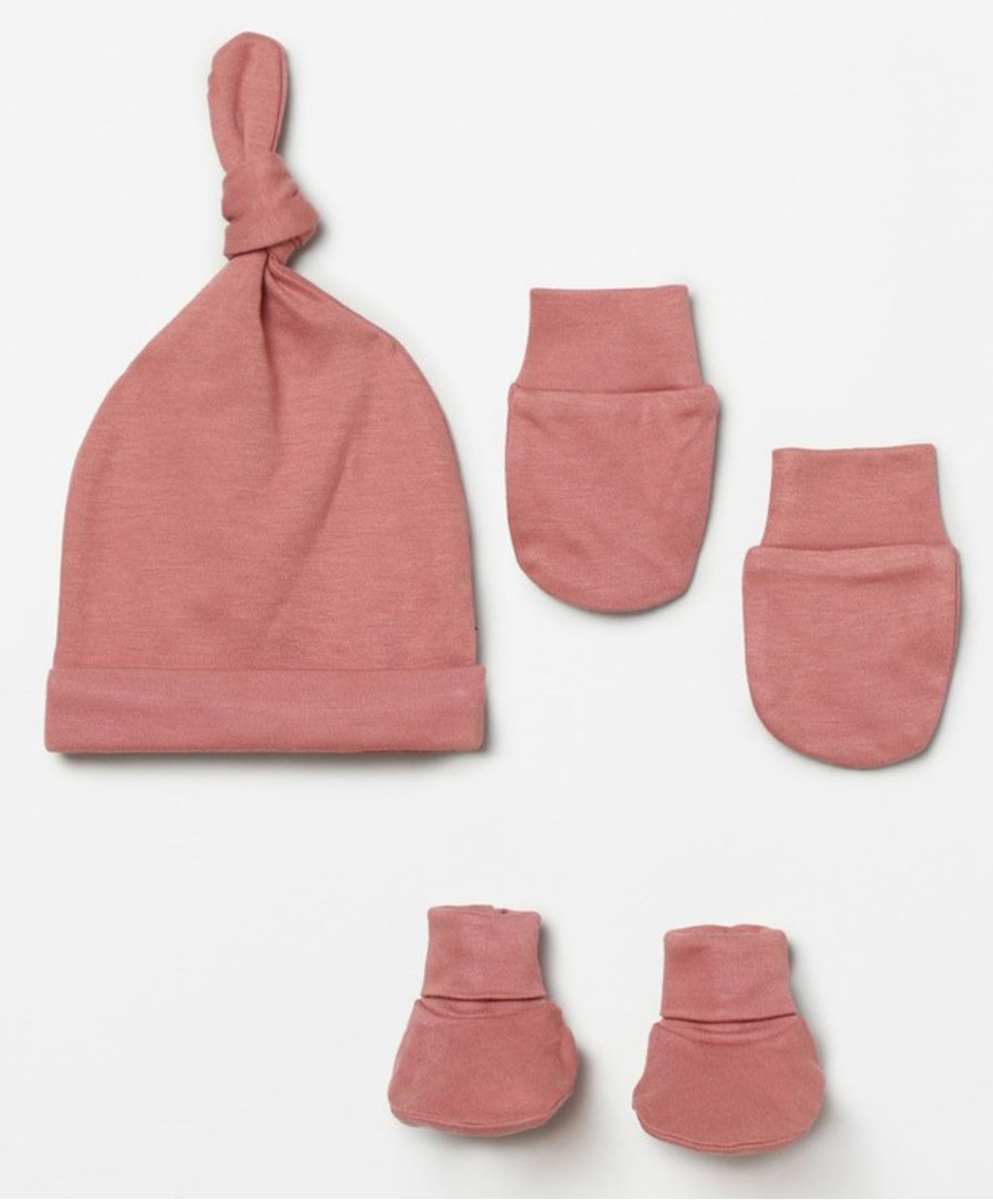 Cocoon Care Bamboo Cotton Knit Solid Cap Mittens & Booties Set - Purple - Diameter - 35cm-image-19