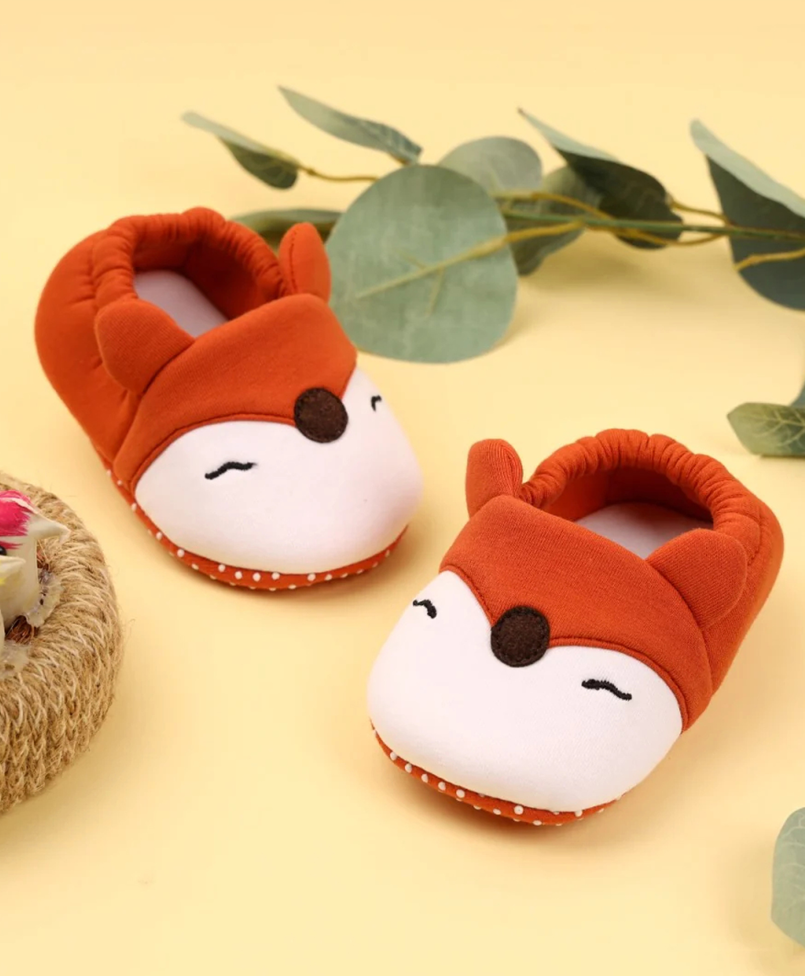 Kicks & Crawl Fox Designed & Applique Detailed Booties - Red-picture-14