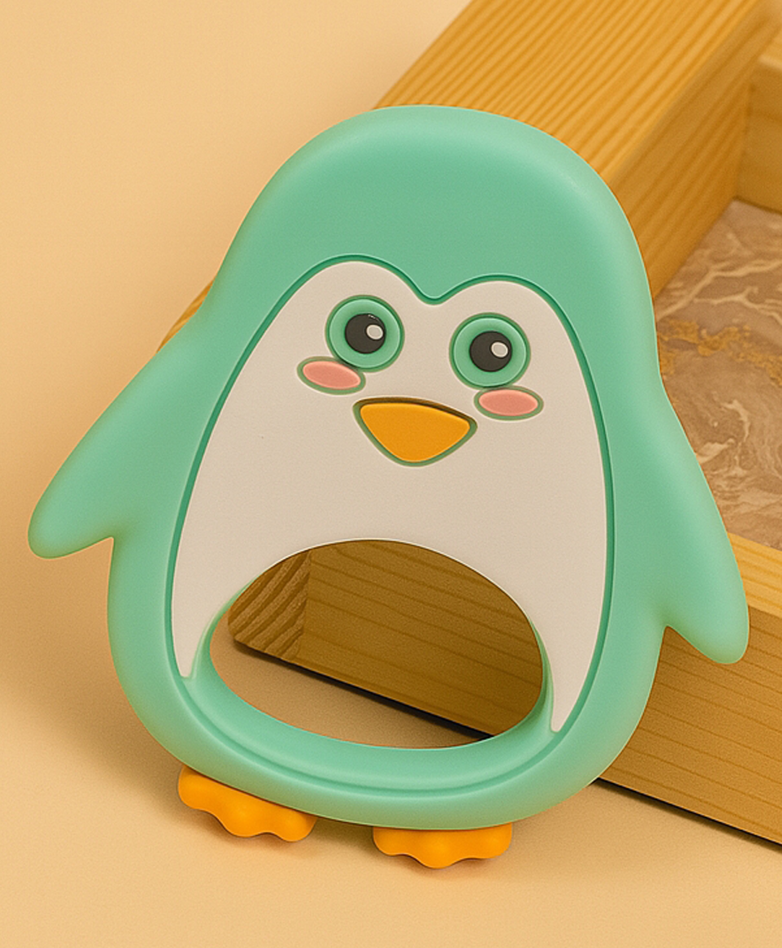 Badal Kidz Penguin Shape Silicone Teether , BPA Free & Safe for Babies (Pack of 1)- Green-image-41