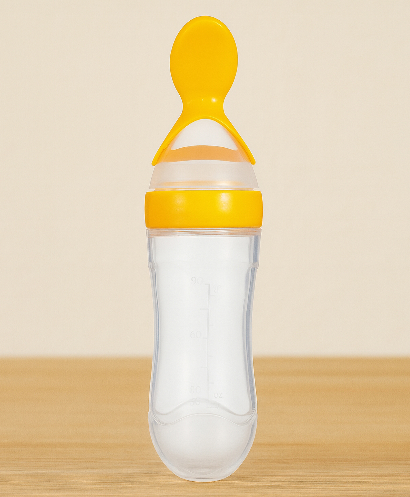 Badal Kidz Soft Silicone Squeezy BPA Free Spoon Bottle For Babies- Yellow-image-8
