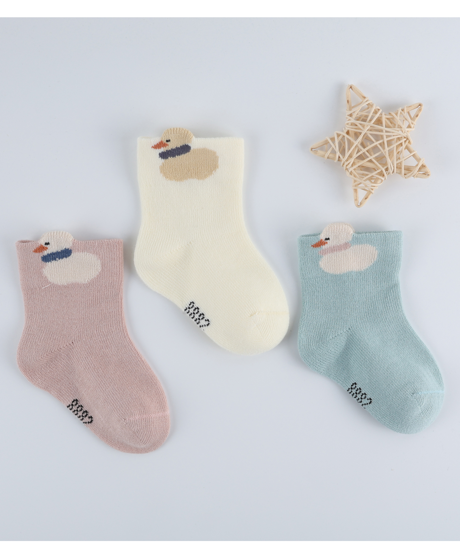 Kidofash Cotton Knit Pack Of 3 Ducks Designed Socks - Pink-picture-38