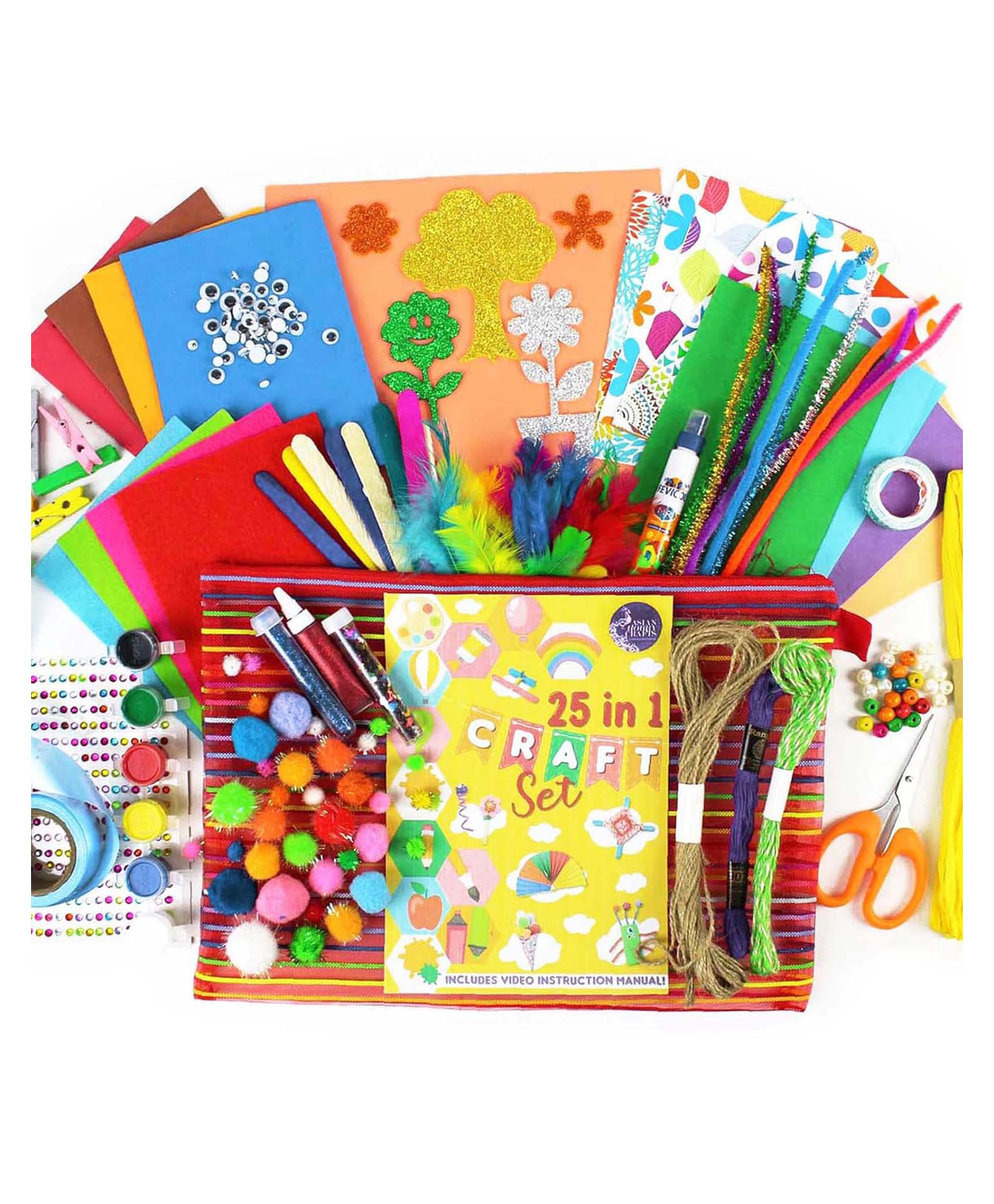 Asian Hobby Crafts Art and Craft Kit With 25 in 1 Craft Items, Multicolor-picture-19