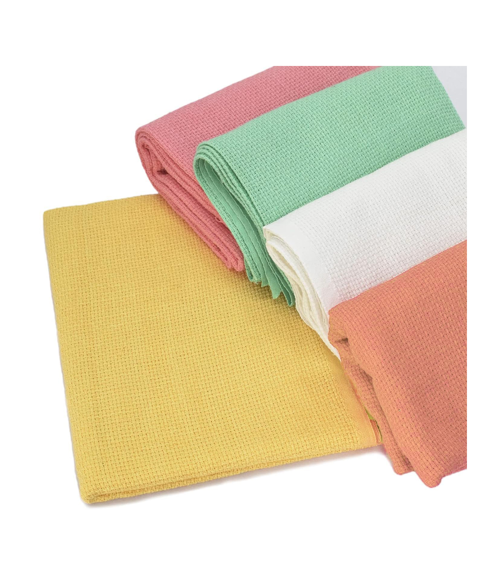 Asian Hobby Crafts Matty Fabric for Embroidery, 5 Color-Peach, White, Pink, Mango and Teal, Size:16x20cm-image-46