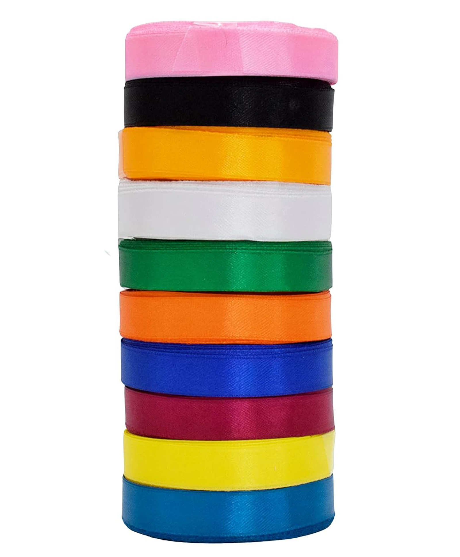 Asian Hobby Crafts Satin Ribbon, Multicolor ,Pack of 10 - Size : 1/2 inch