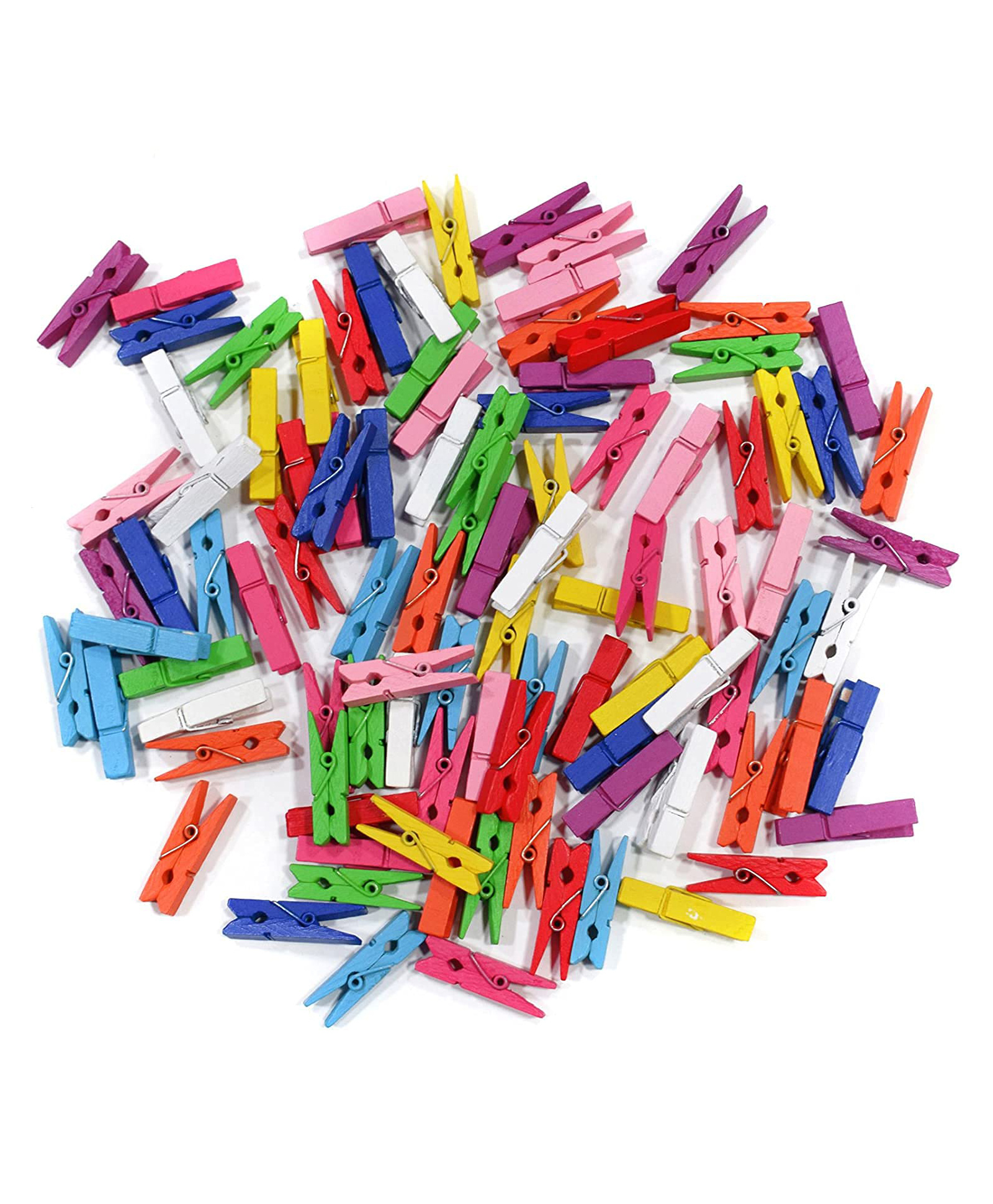 Asian Hobby Crafts Mini Wooden Clips - Multicolor, Pack of 100 (Size : 1.5 inch)-image-41