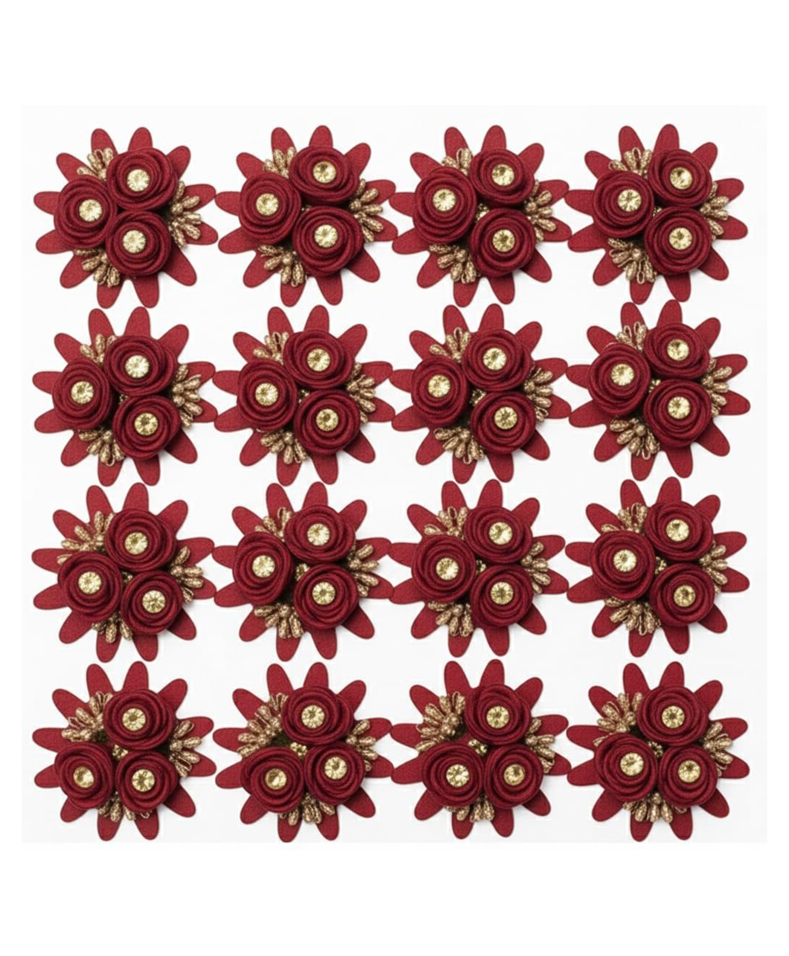 Asian Hobby Crafts Fabric Flower - Red, Set of 10, Size: 6cm-picture-18