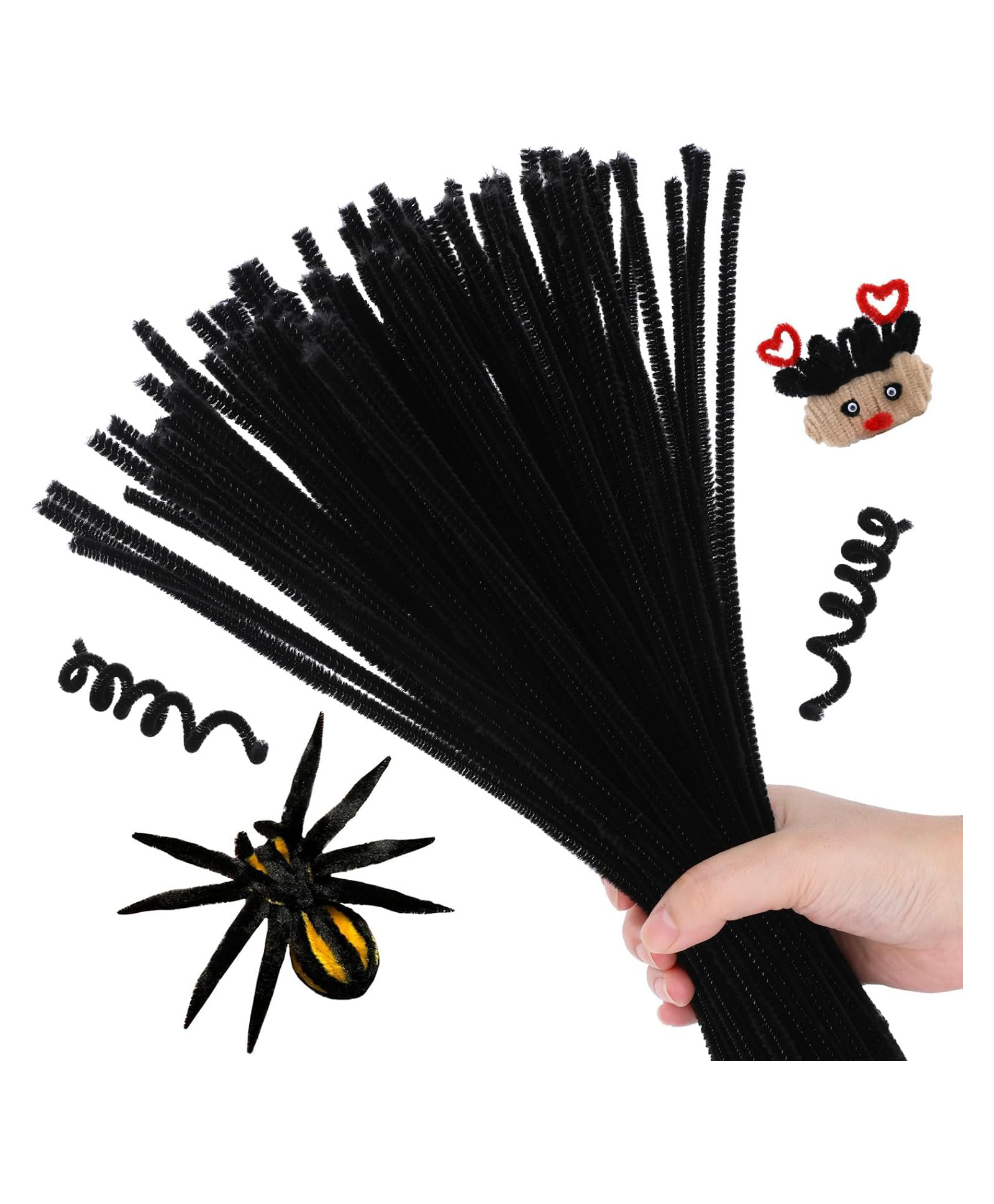 Asian Hobby Crafts Pipe Cleaner - Black ,100 Pcs, Size-12 inch-image-6