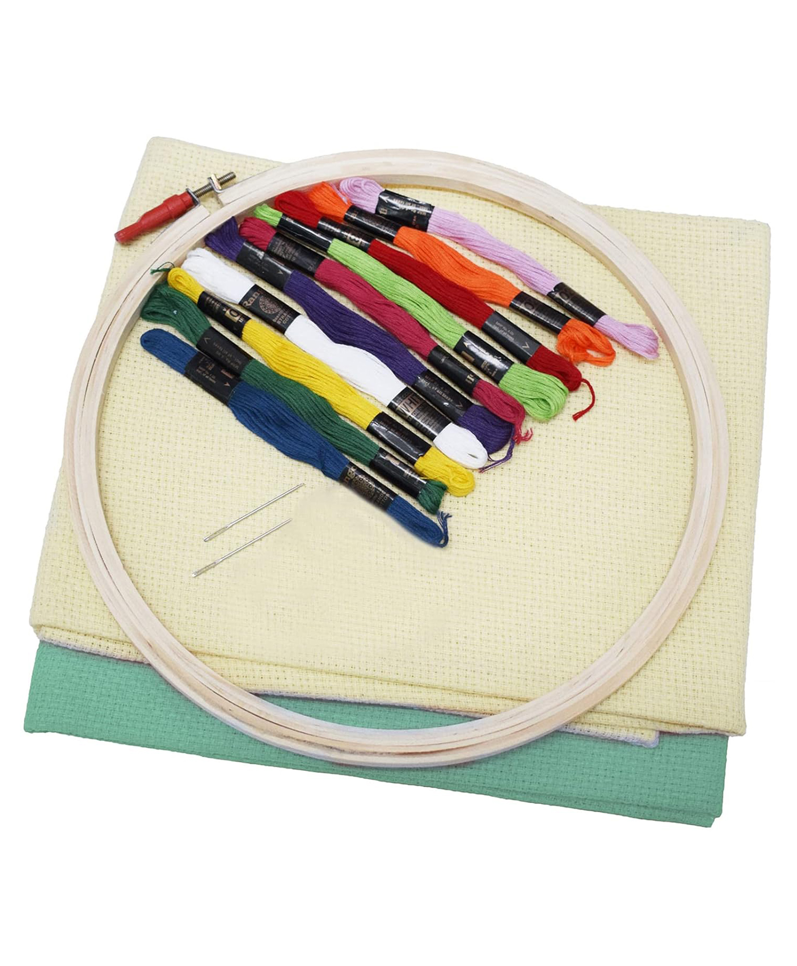 Asian Hobby Crafts Embroidery Kit with for Beginners,Cross Stitch Embroidery Complete DIY Kit with Materials and Tutorial Pages (Color-Teal, Cream)-image-41