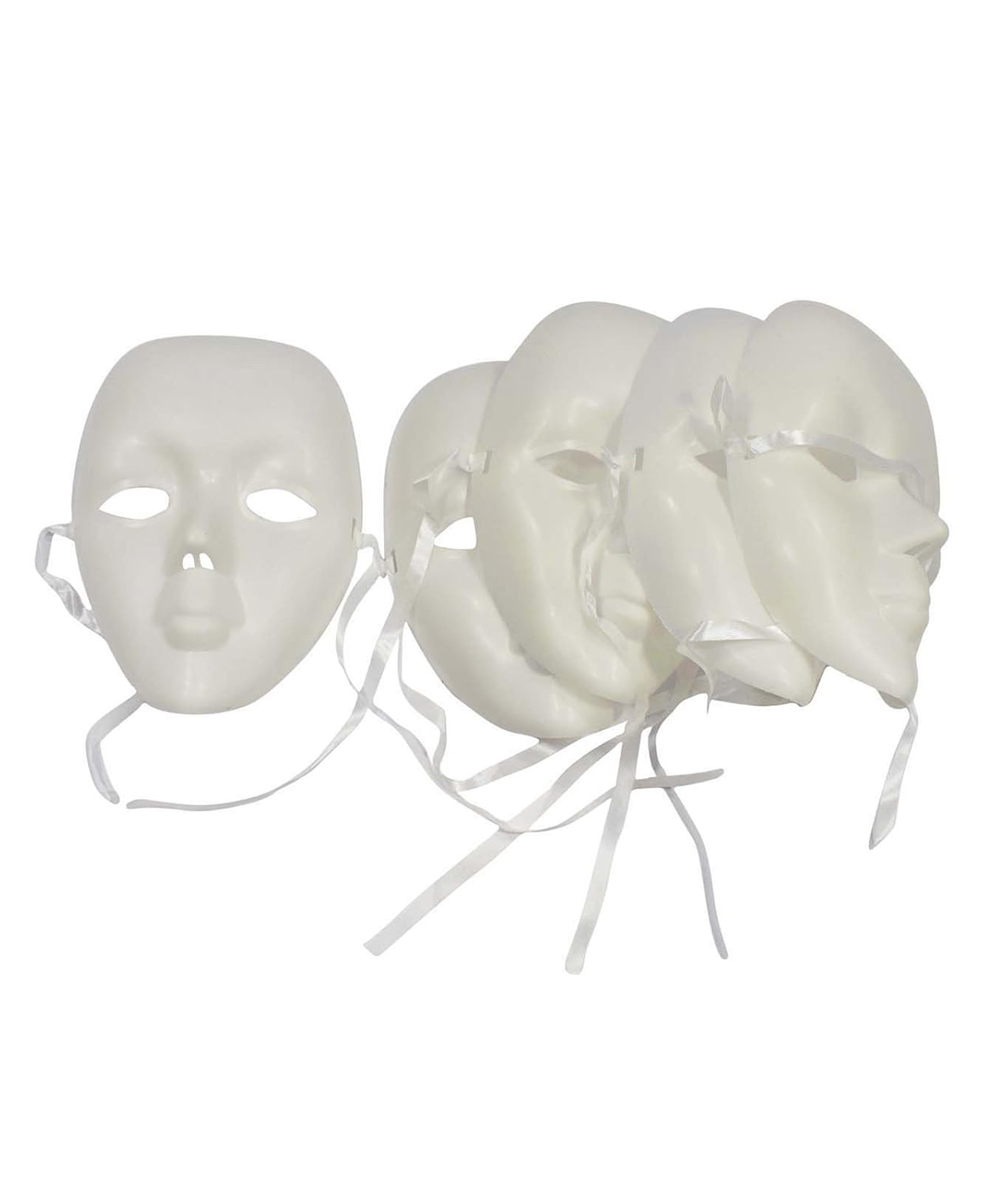 Asian Hobby Crafts Plain White Plastic Party Masks - Set of 5 Pcs-image-5