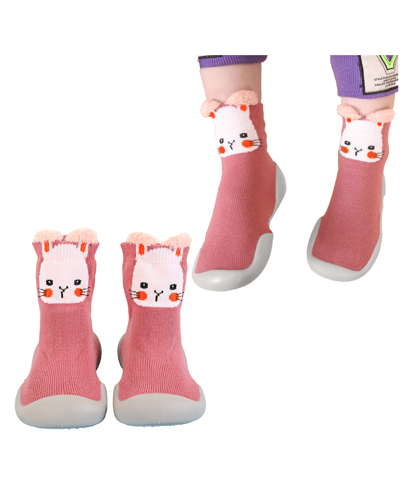 Bembika Bunny Face Designed Applique Detailed Socks Shoe - Blue-picture-41