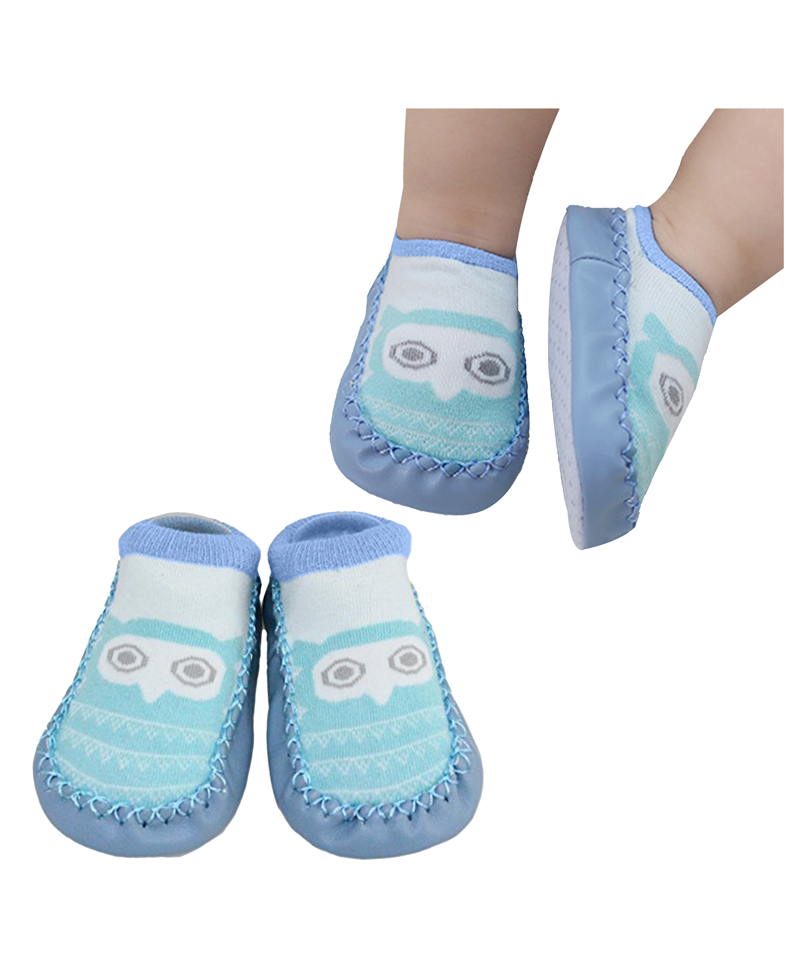 Bembika Owl Designed Applique Detailed Socks Shoe - Sky Blue-image-24