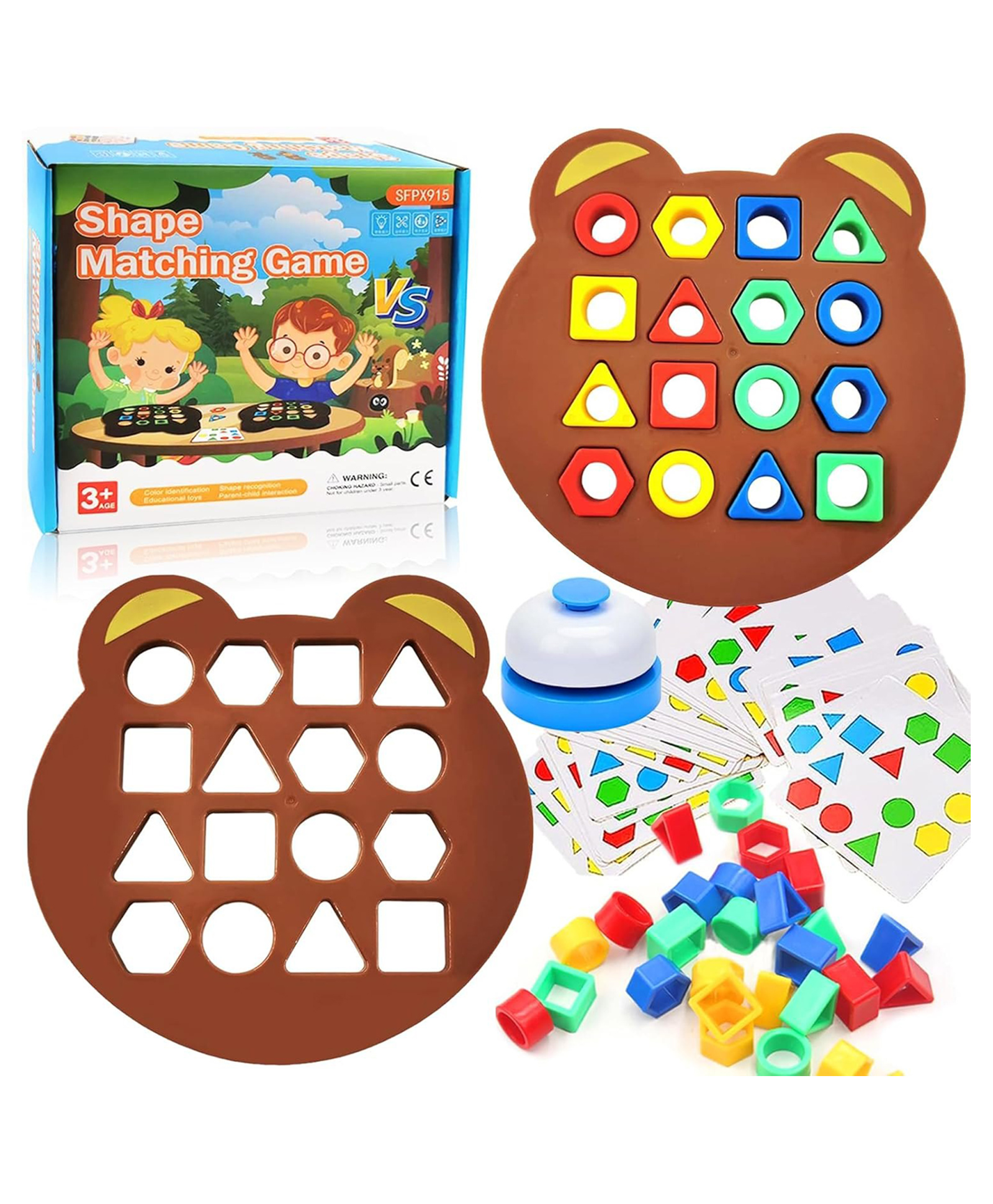 Sanjary Shape Matching Game, Shape Adjustment Game, Color Sensory Learning Toy, Toy for Learning to Shape, Color Matching Toys, Shape Matching Montessori Toy color may vary-image-10