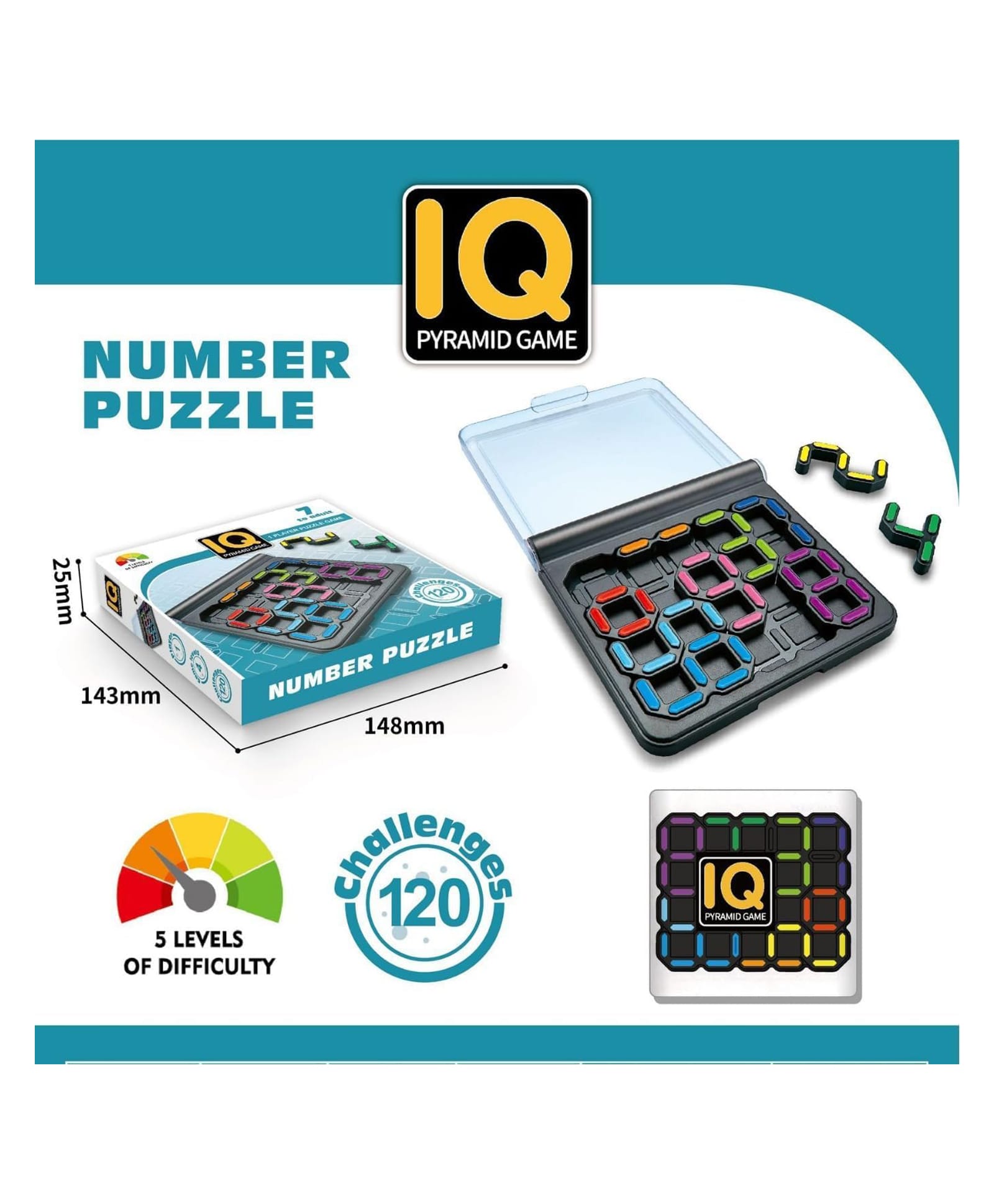 Sanjary IQ 3D Logic Brain Teaser Game for Kids & Adults - 120 Challenges for Brain Development & Problem-Solving Skills for Kids color may vary-picture-39