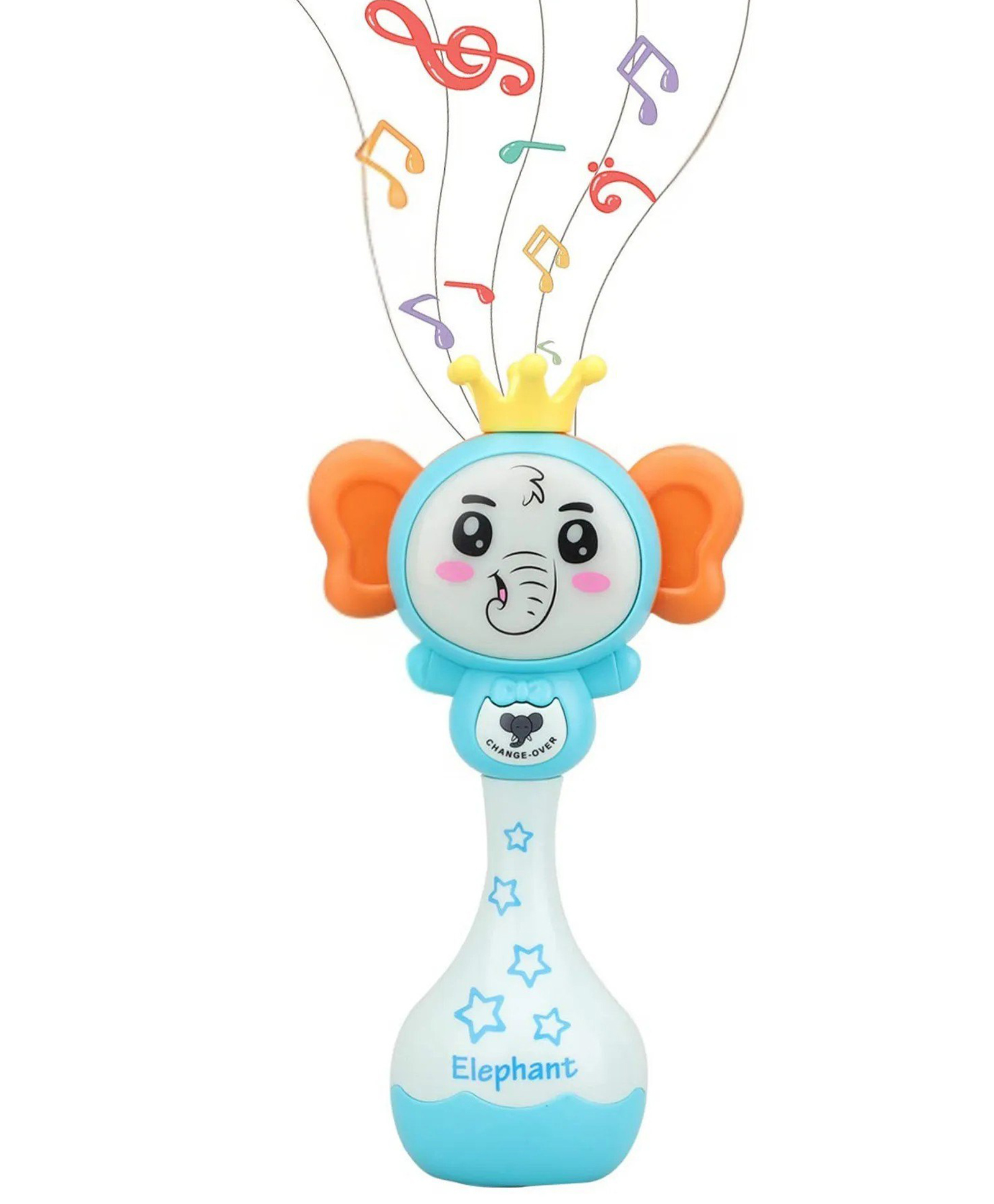 AKN TOYS Cute Elephant Shaker Rattle Toys For Kids And Baby Electric Elephant Stick Rattle with Soothing Rattling Sound - PACK OF 1 - ( COLOR MAY VARY )-image-19
