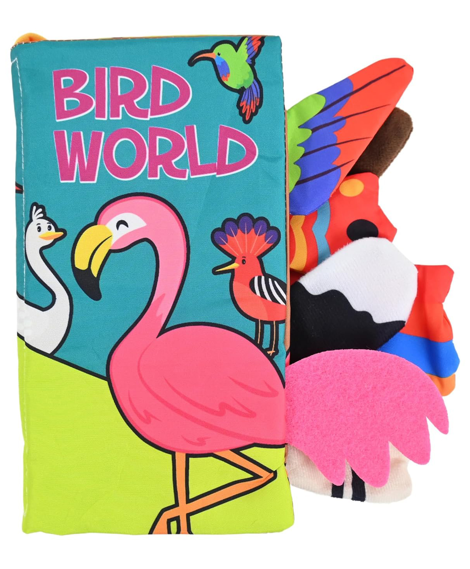 kolorfish Soft Baby Books Toys 0-3-6-12 Months, 3D Touch and Feel Crinkle Books for Babies, Newborn Infants & Toddlers, Early Development Interactive Car & Stroller Soft Toys (Bird World)-picture-30