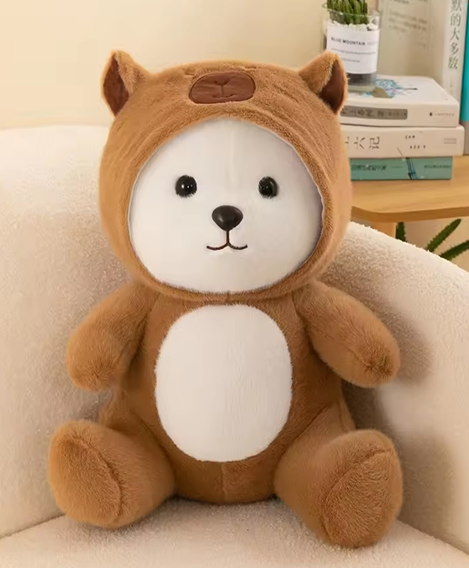 MUREN Soft Teddy Bear Plush Toy with Hooded Cap 28 Cm Cuddly & Huggable Stuffed Animal for Kids, Girls, Boys, and Baby Gifting-Color May vary- Height 22 cm-image-19