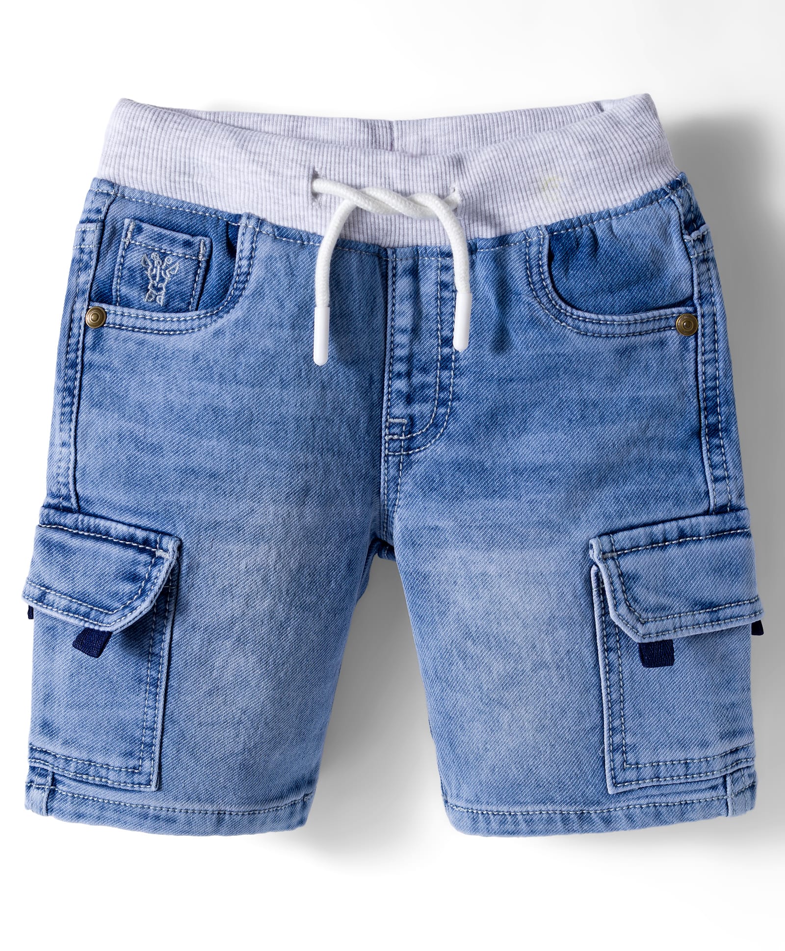 Under Fourteen Only Mild Washed Cargo Shorts - Sky Blue-picture-26
