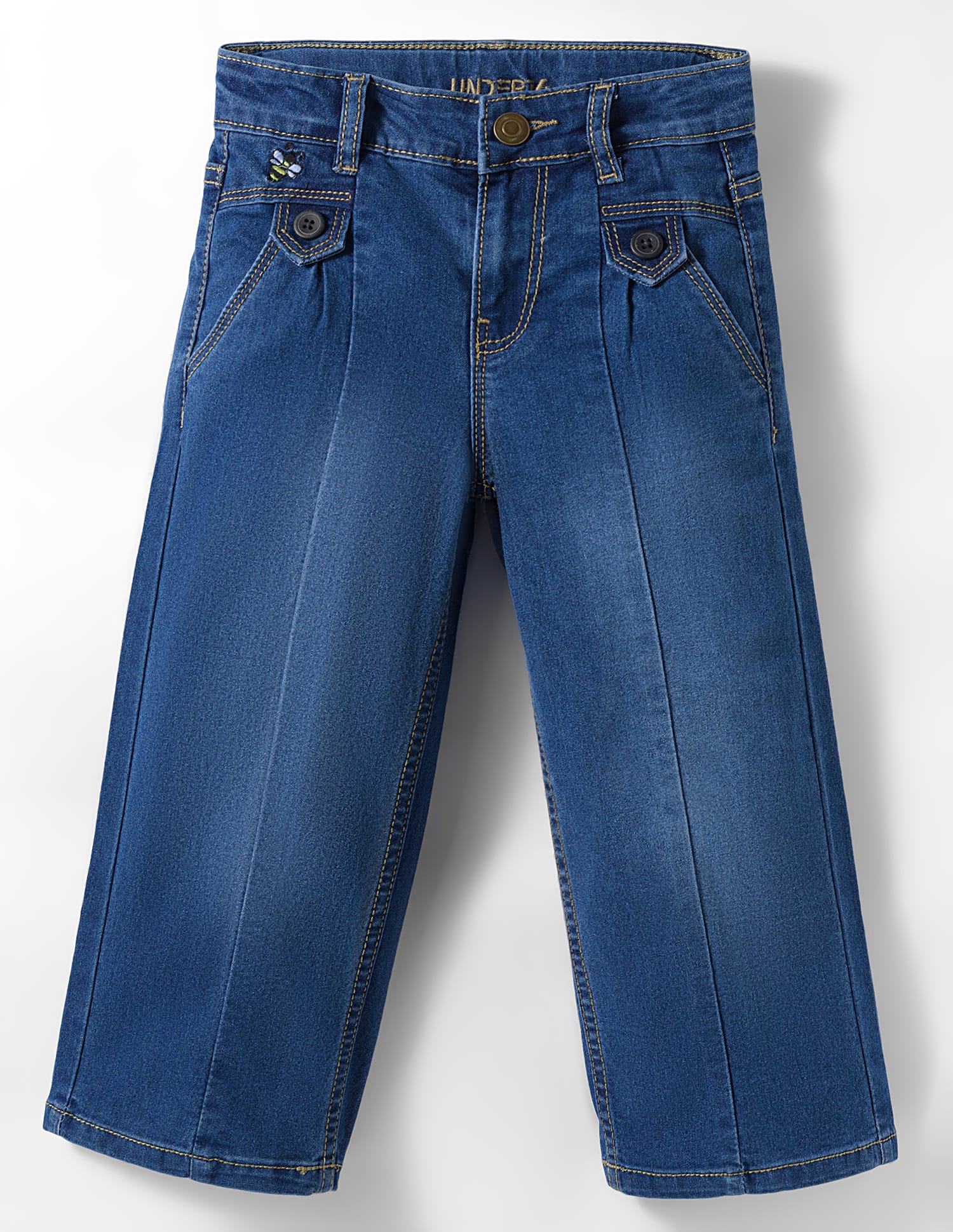 Under Fourteen Only Mild Washed Palazzo Fit Jeans - Blue-picture-14
