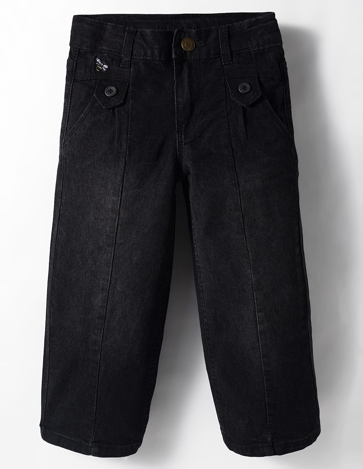 Under Fourteen Only Mild Washed Palazzo Fit Jeans - Black-picture-14