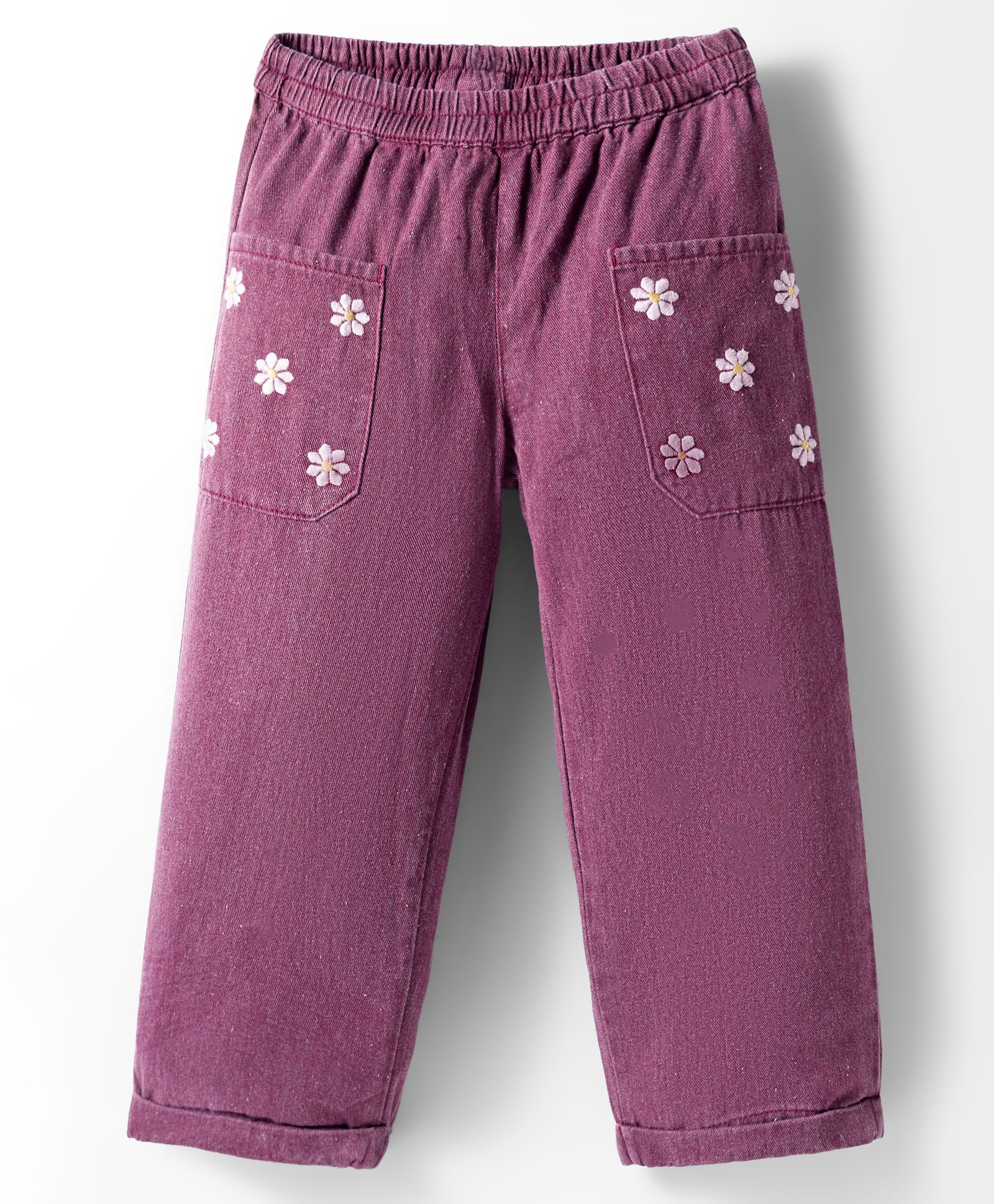 Under Fourteen Only Floral Embroidered Pant - Maroon-picture-18
