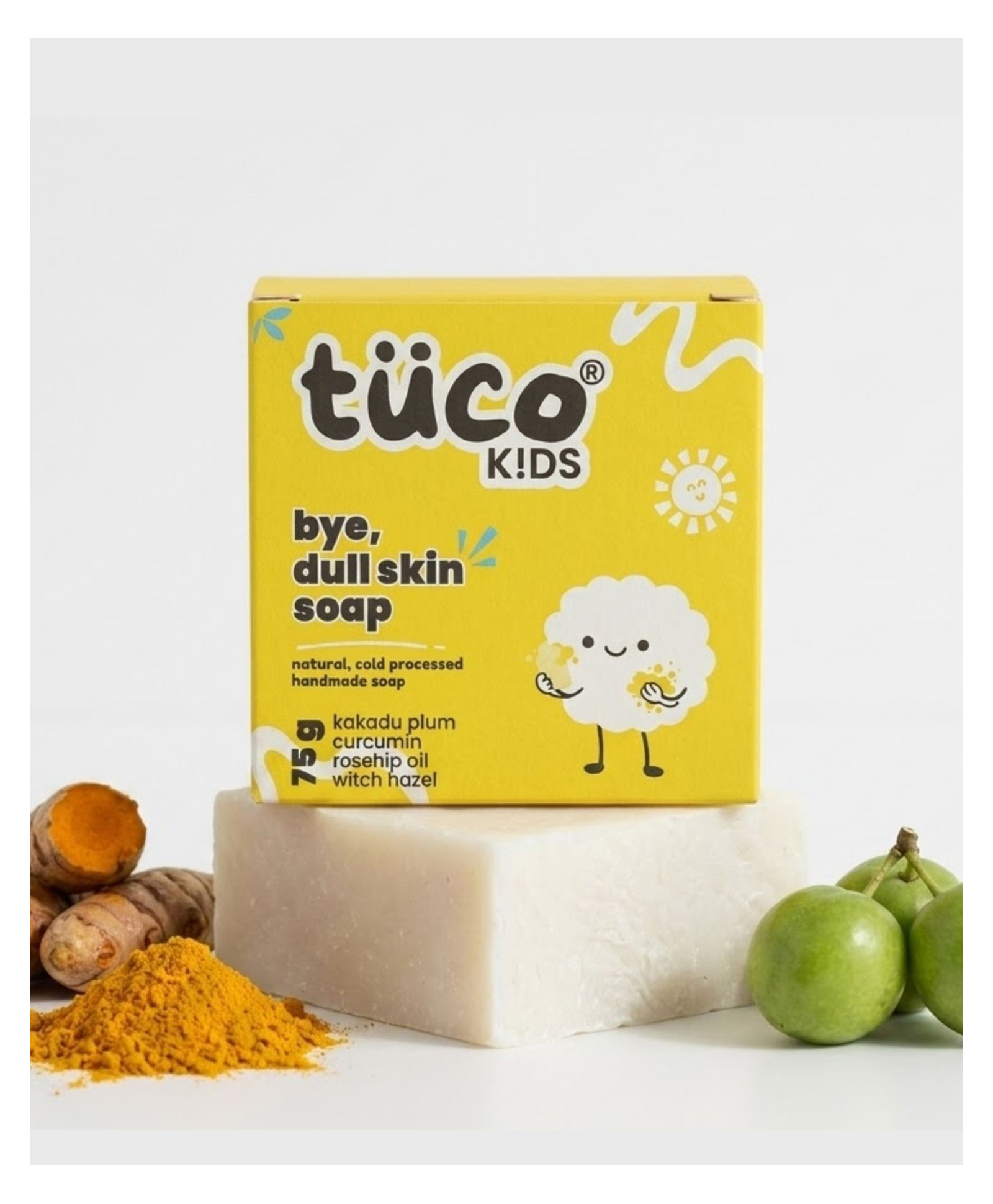 Tuco Kids Bye, Dull Skin Soap Pack of 1 with Turmeric | Perfect for Dull & Sensitive Skin | Paraben & Sulphate Free | - 75 g-image-17