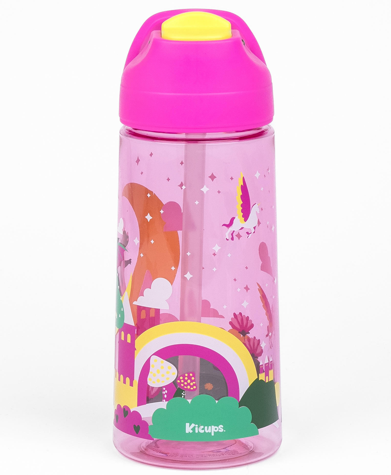 Kicups Tritan Water Bottle 550 ml water bottle for kids school bottle for kids Kids Water Bottles Material Tritan Whimsical Wonderland - Pink-image-0