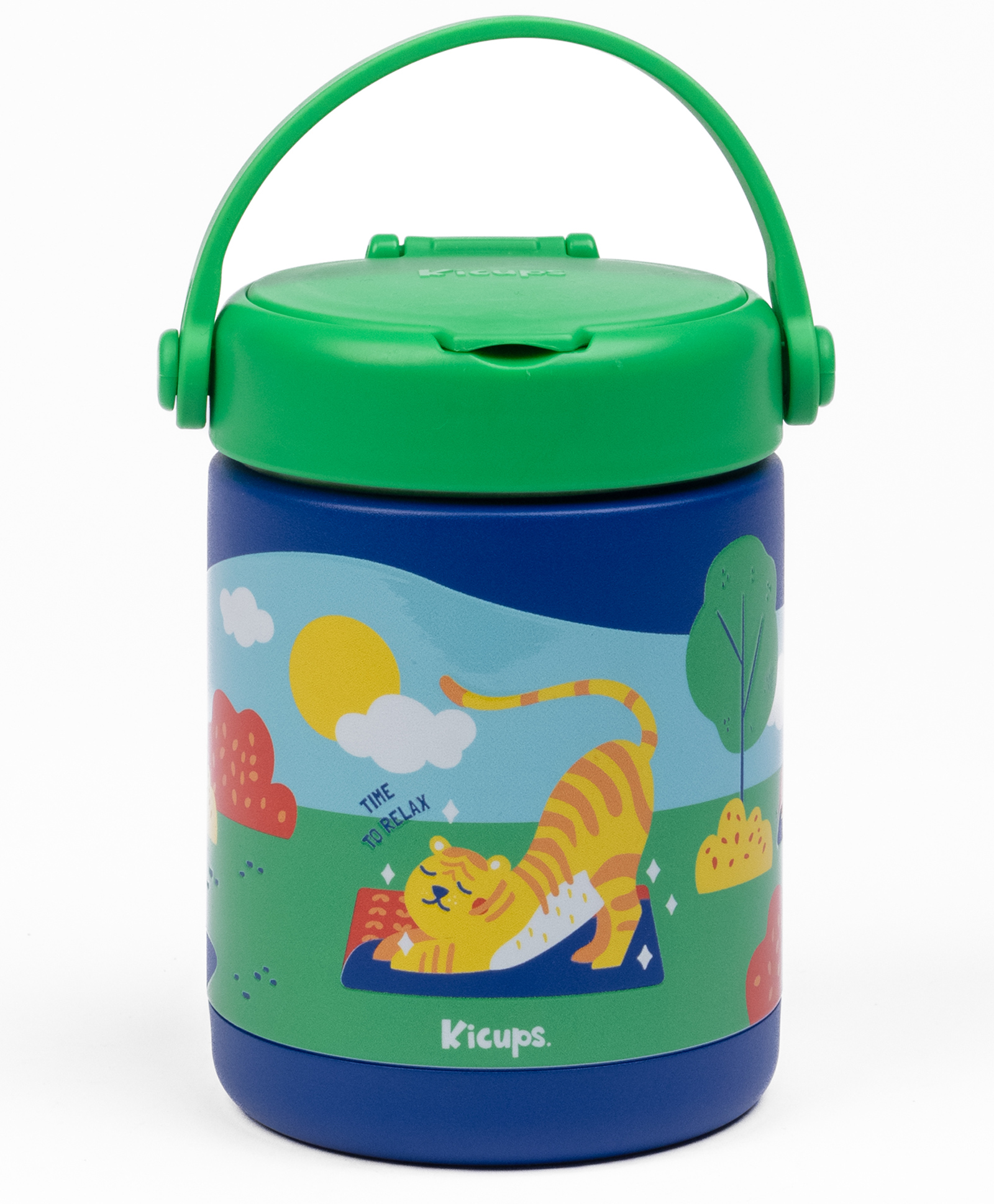 Kicups Food Jar | Hot/Cold Food for Toddlers | Soup | Food Flask | Food Storage Traveling Box, 488 ml, Stainless Steel - Jungle Gym - Green-image-14