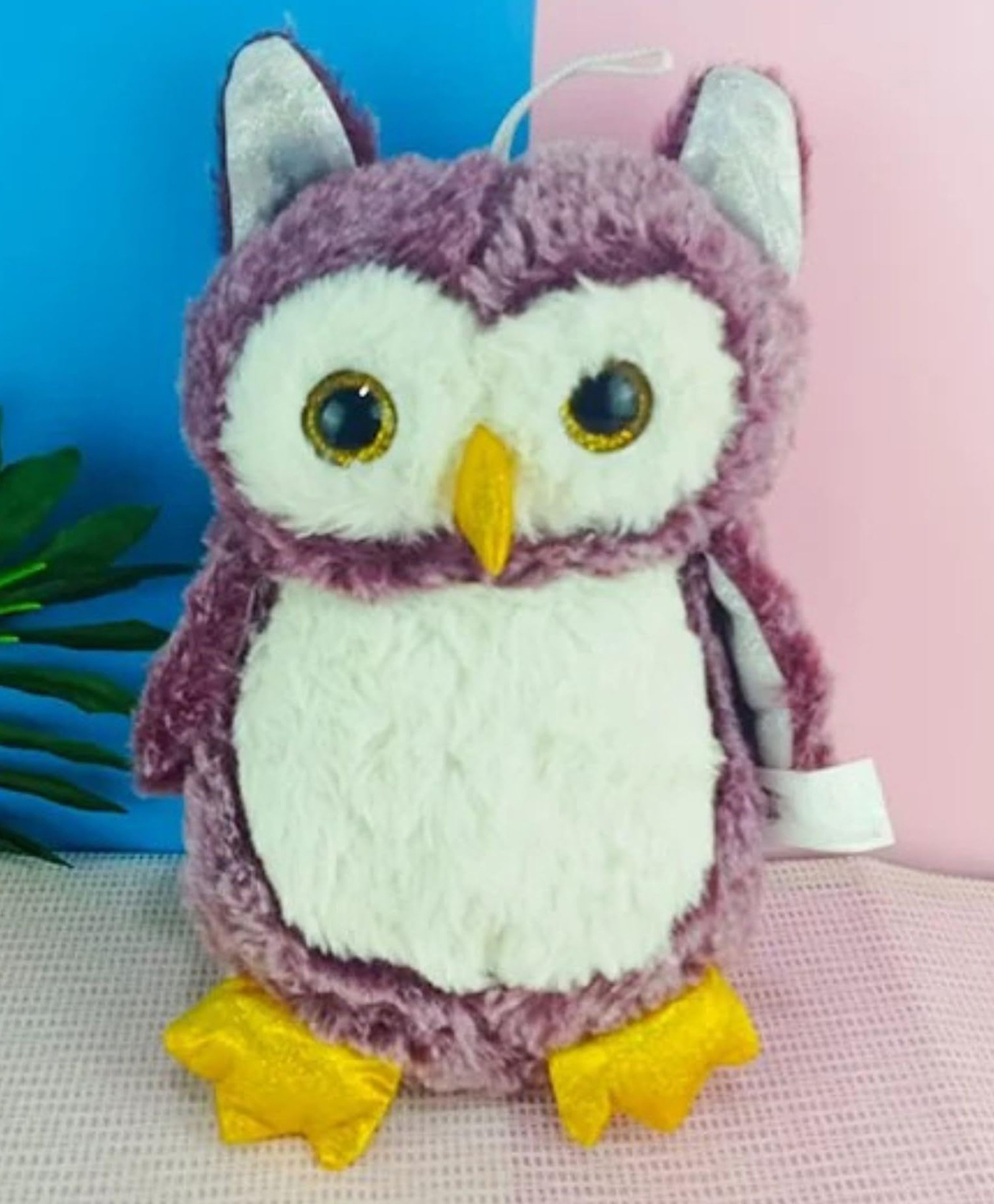 Tickles Cute Owl Soft Stuffed Plush Bird Toy for Kids Boys & Girls Birthday Gift (Color: Purple Size: 25 cm)-image-10