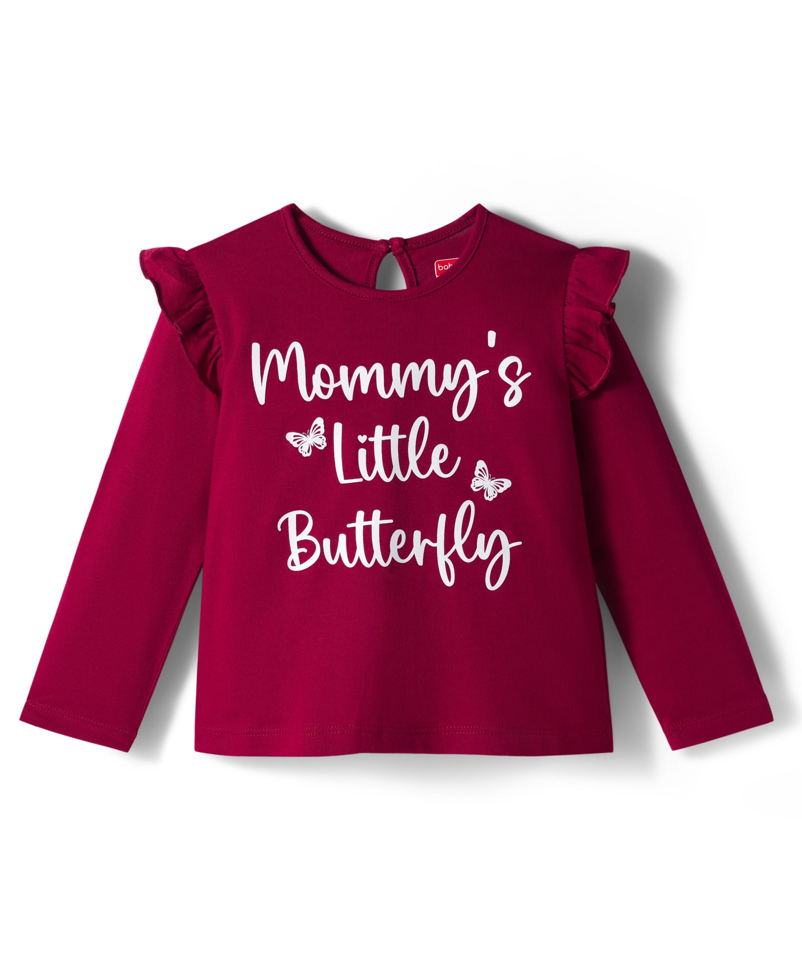 Babyhug 100% Cotton Knit Full Sleeves T-Shirt With Text Print - Dark Red-image-10