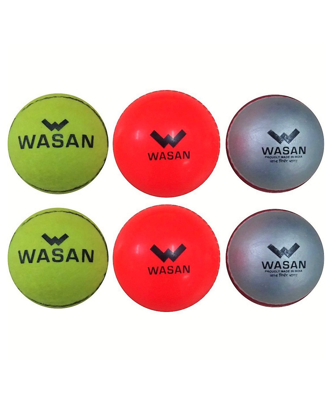 Wasan Cricket Balls Set of 6 - Red Green Silver-picture-11