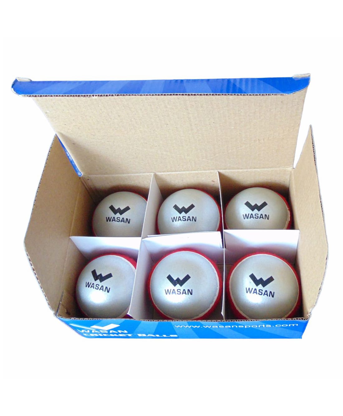 Wasan 2 Tone Swing Sting Cricket Ball Pack of 6 - Red White-image-45