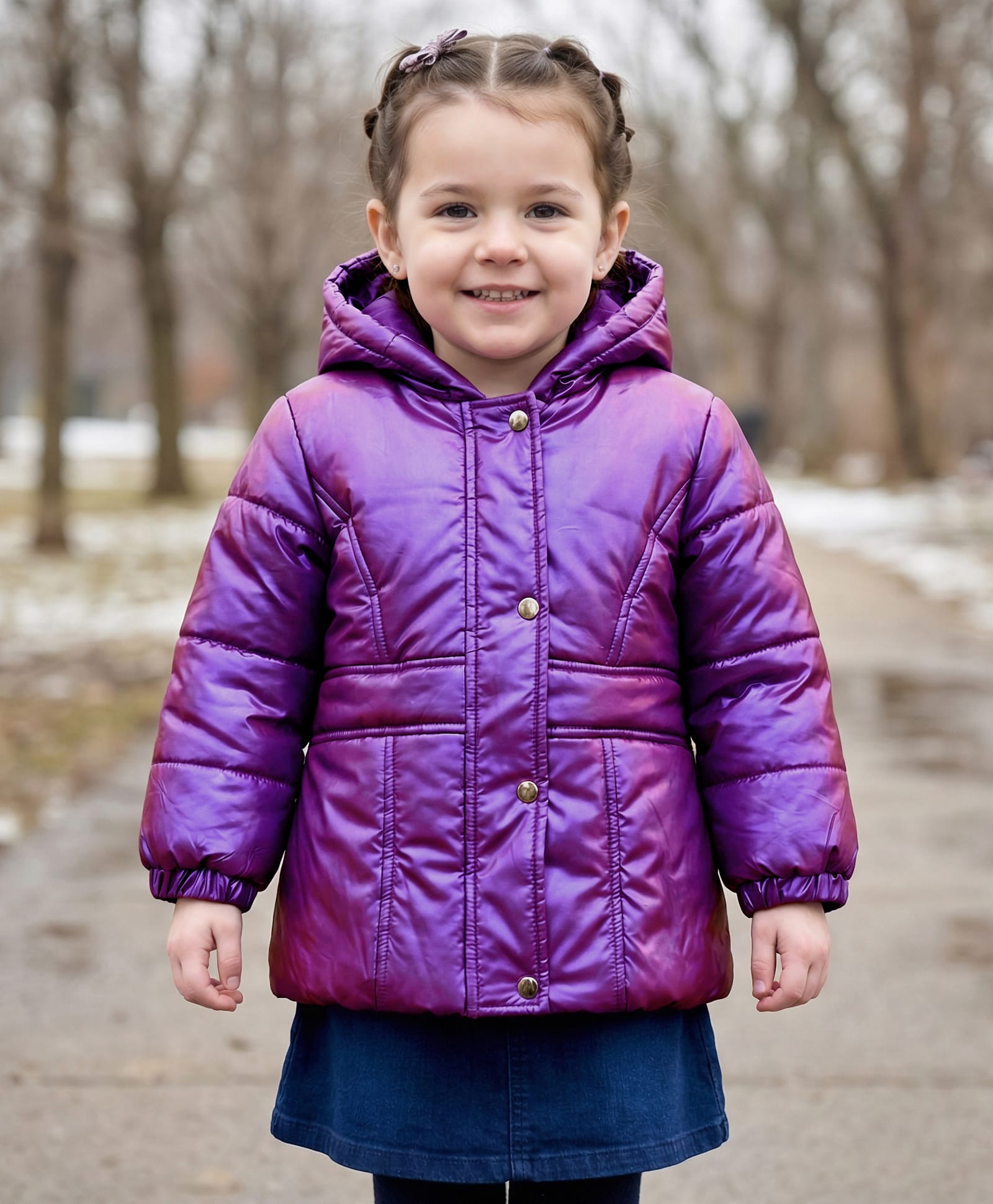Babyhug Woven Full Sleeves Solid Color Hooded Padded Jacket - Purple-picture-20