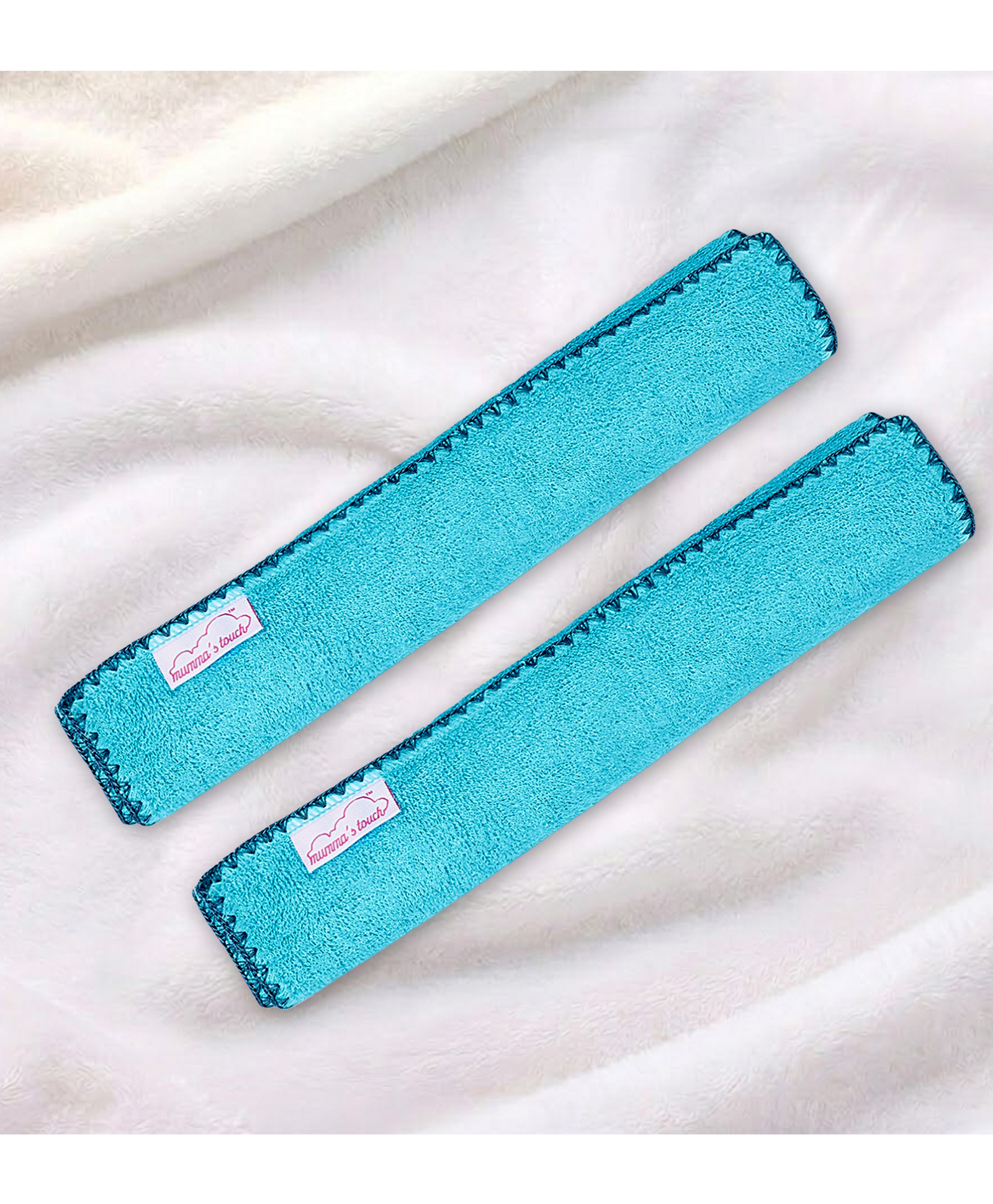 Mumma's Touch Organic Bamboo Woven Pack Of 2 Solid Sponging Towels - Aqua Blue-picture-32