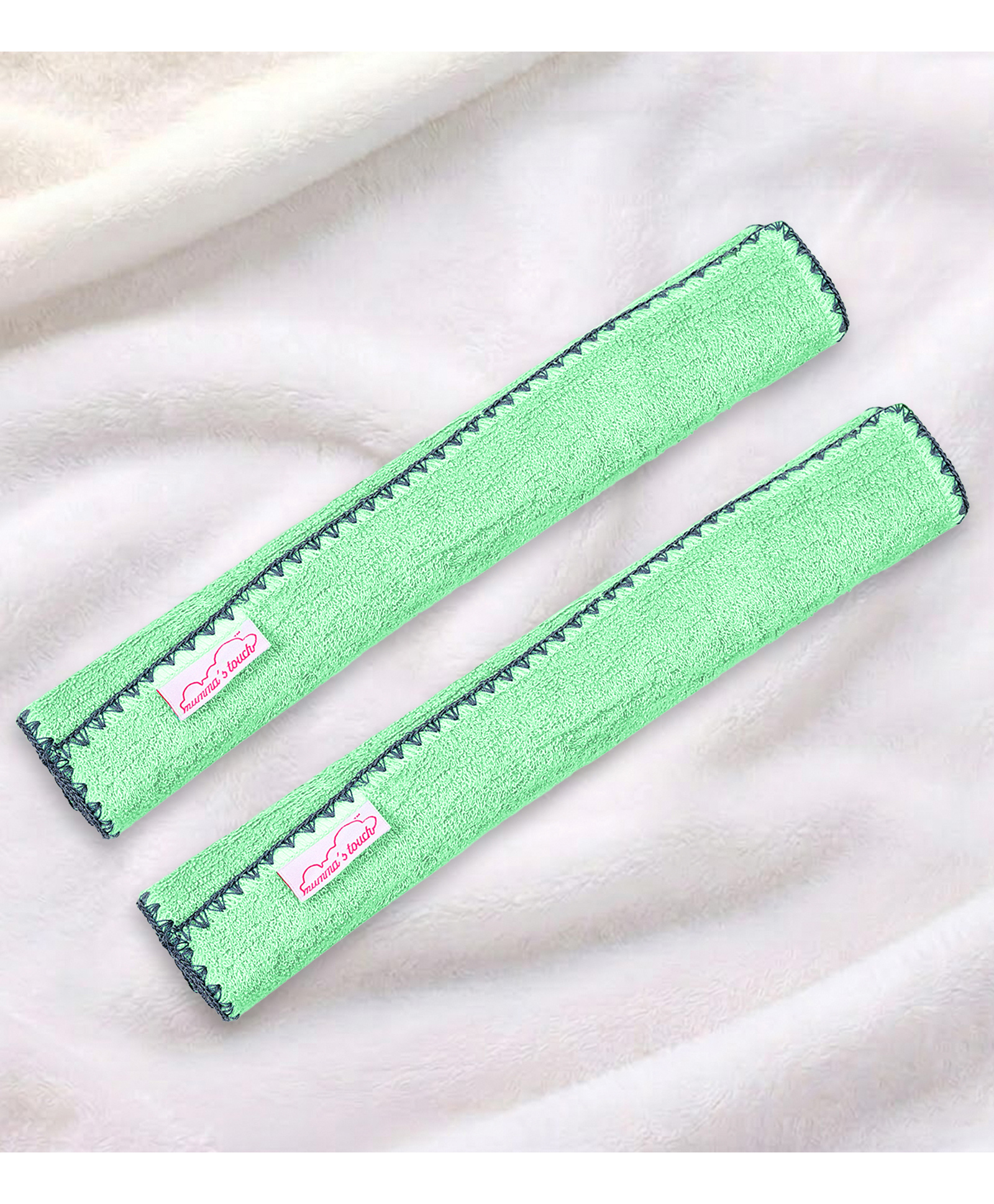 Mumma's Touch Organic Bamboo Woven Pack Of 2 Solid Sponging Towels - Green-picture-12