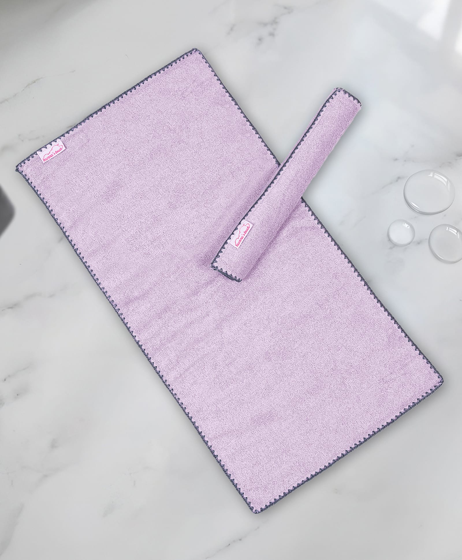 Mumma's Touch Organic Bamboo Woven Pack Of 2 Solid Sports Towels - Magenta-image-49