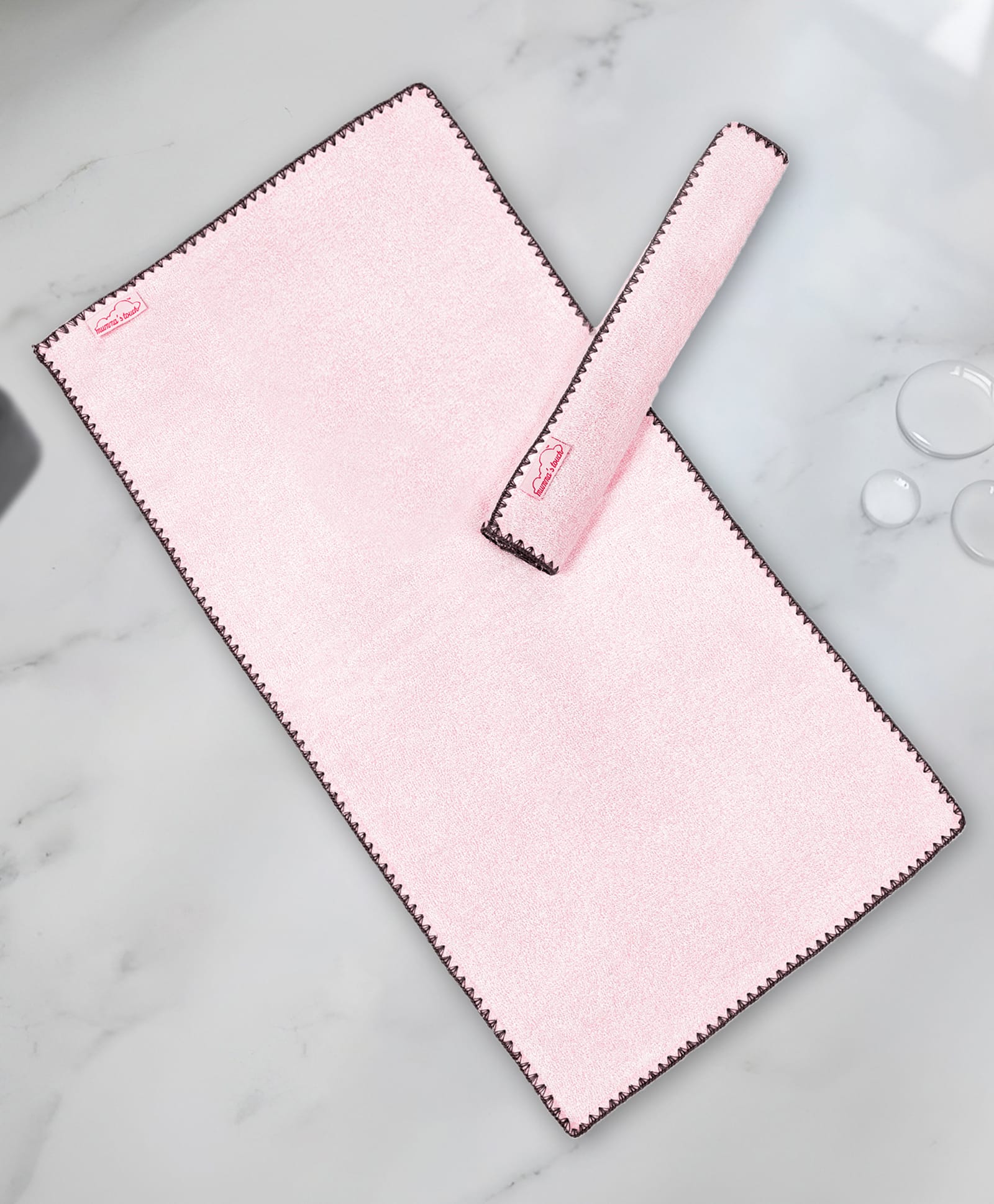 Mumma's Touch Organic Bamboo Woven Pack Of 2 Solid Sports Towels - Pink-image-29