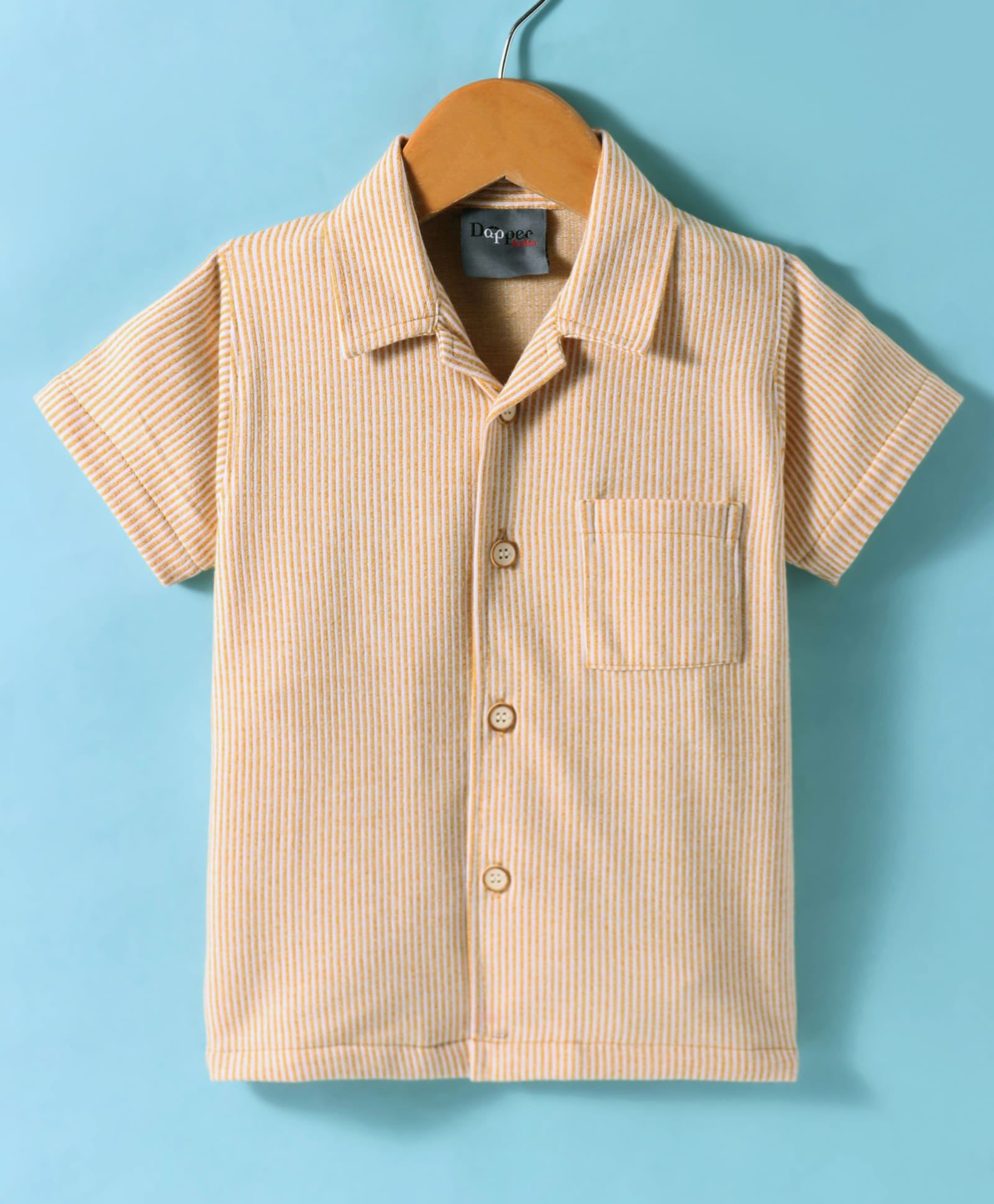 Dapper Dudes Half Sleeves Striped Shirt - Yellow-picture-23