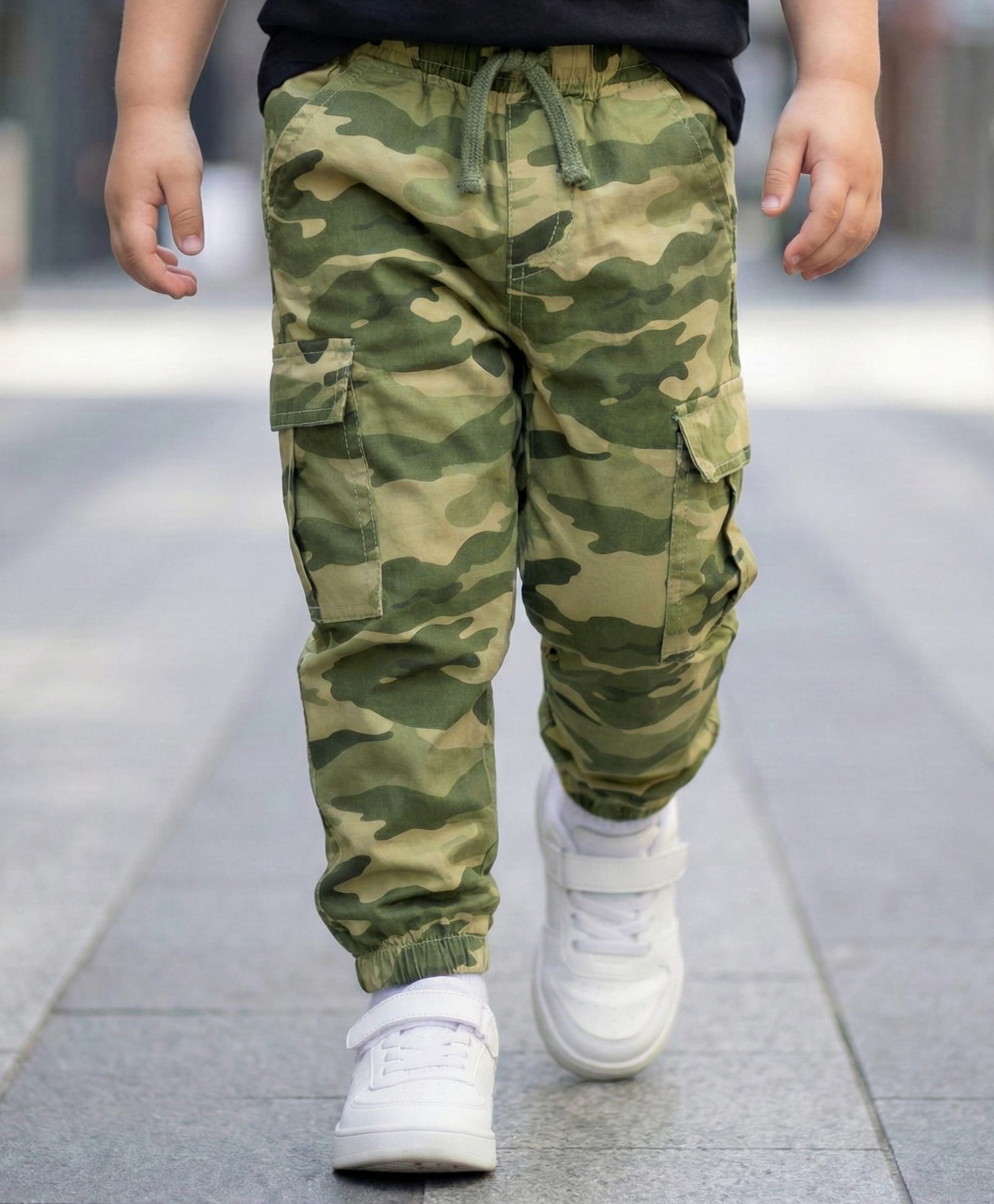 Babyhug Cotton Woven Full Length Jogger With Camouflage Print - Green-picture-21